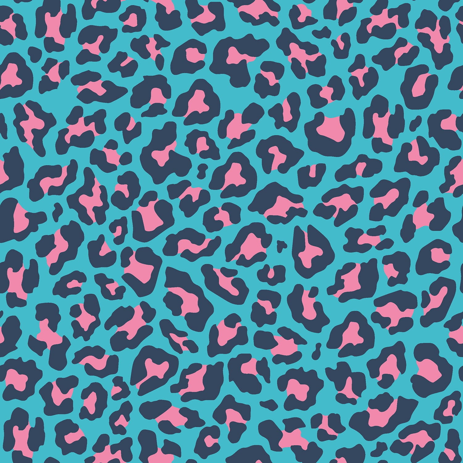 Baumwollstoff Popeline mit Leopardenmuster - aqua (N004)