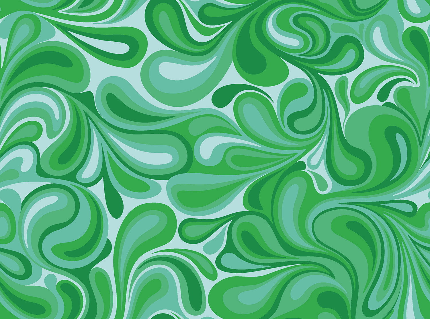 Karnevalsstoff Burlington mit Paisleymuster - grün