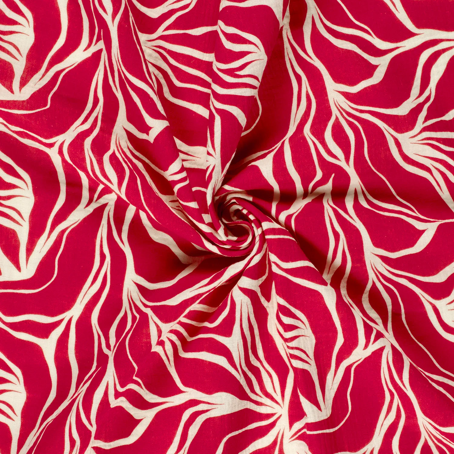 Double Gauze in dunkelrot mit abstraktem cremefarbenem Zebrastreifen-Muster - luftig leichter Stoff für Kleidung und Accessoires.