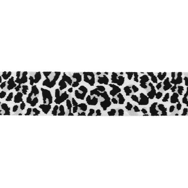 Gummiband 40mm mit Leopardenmuster - weiß