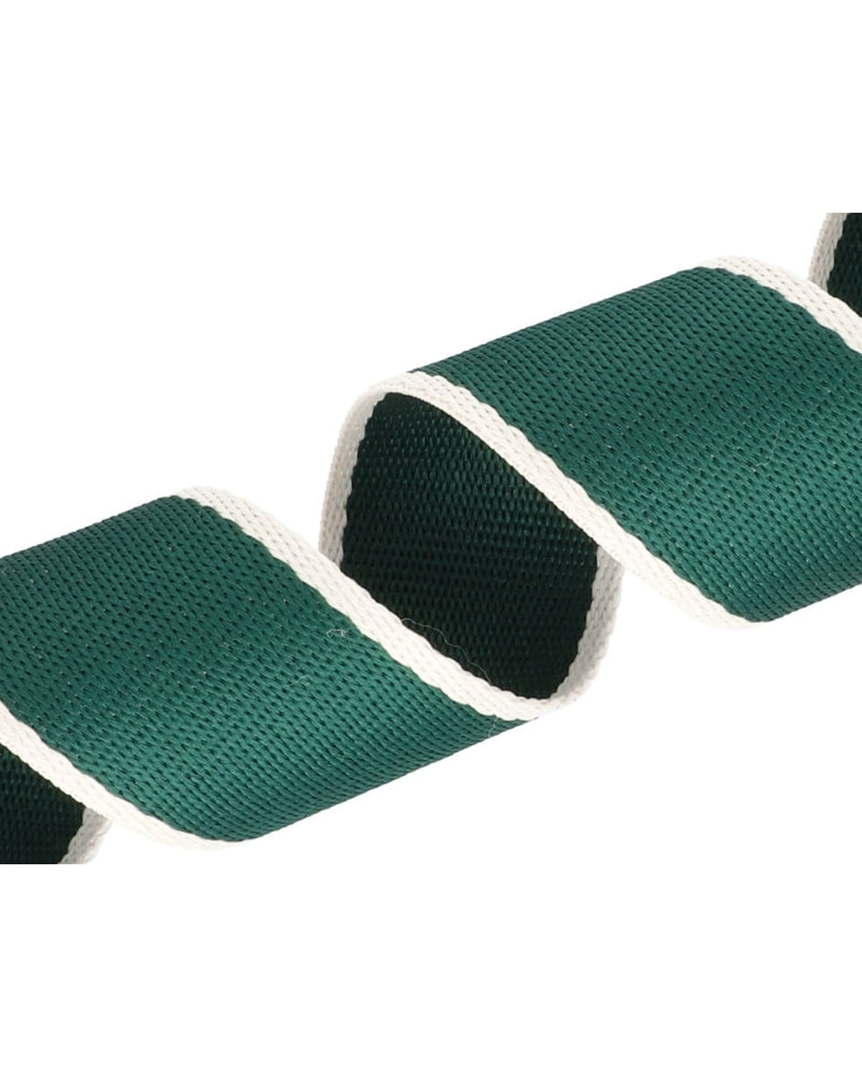 Gurtband Polycotton 38mm - grün/ecru 