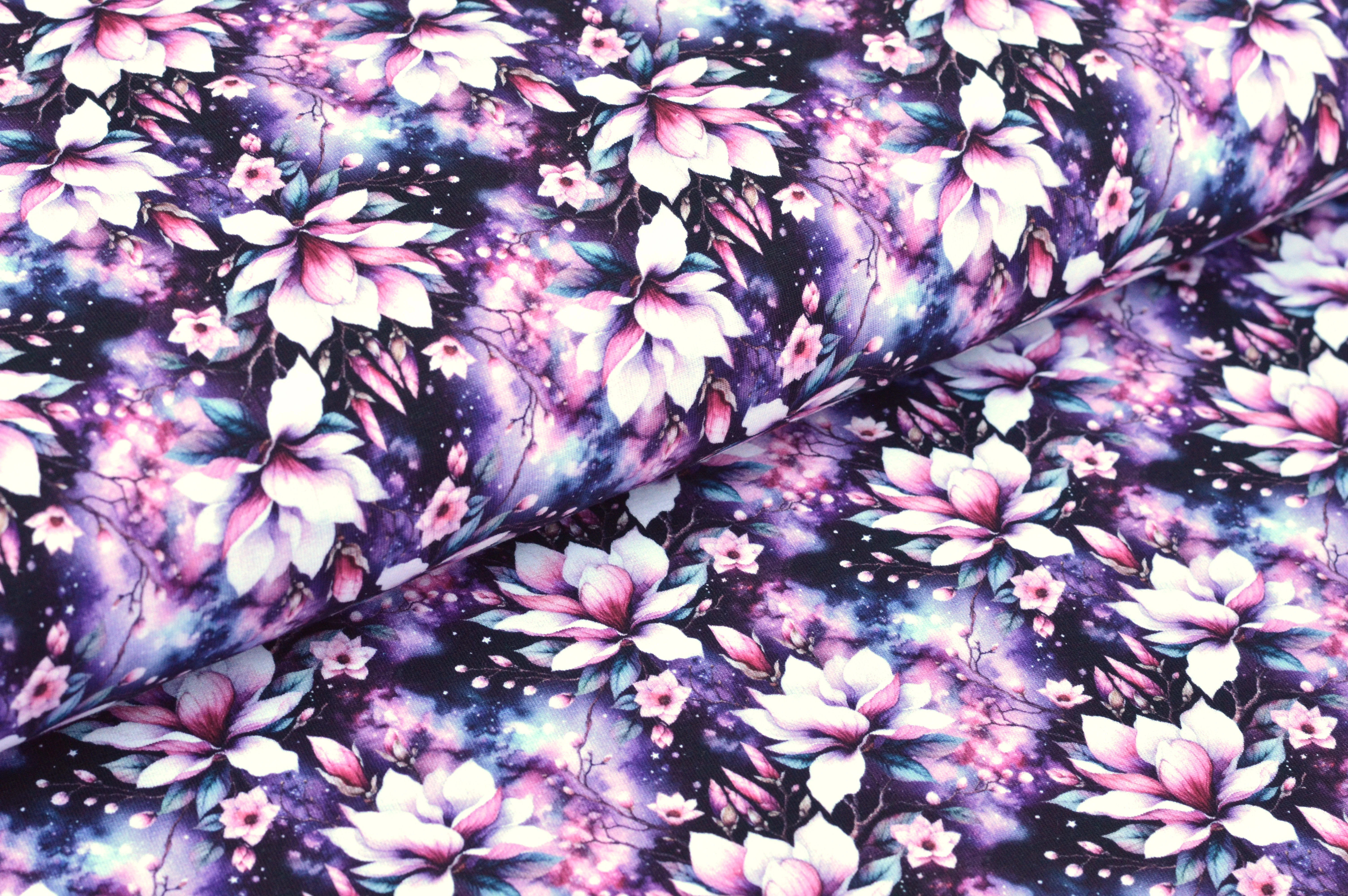 Digitaljersey Eigenproduktion "Magic Magnolia" mit Magnolien - schwarz