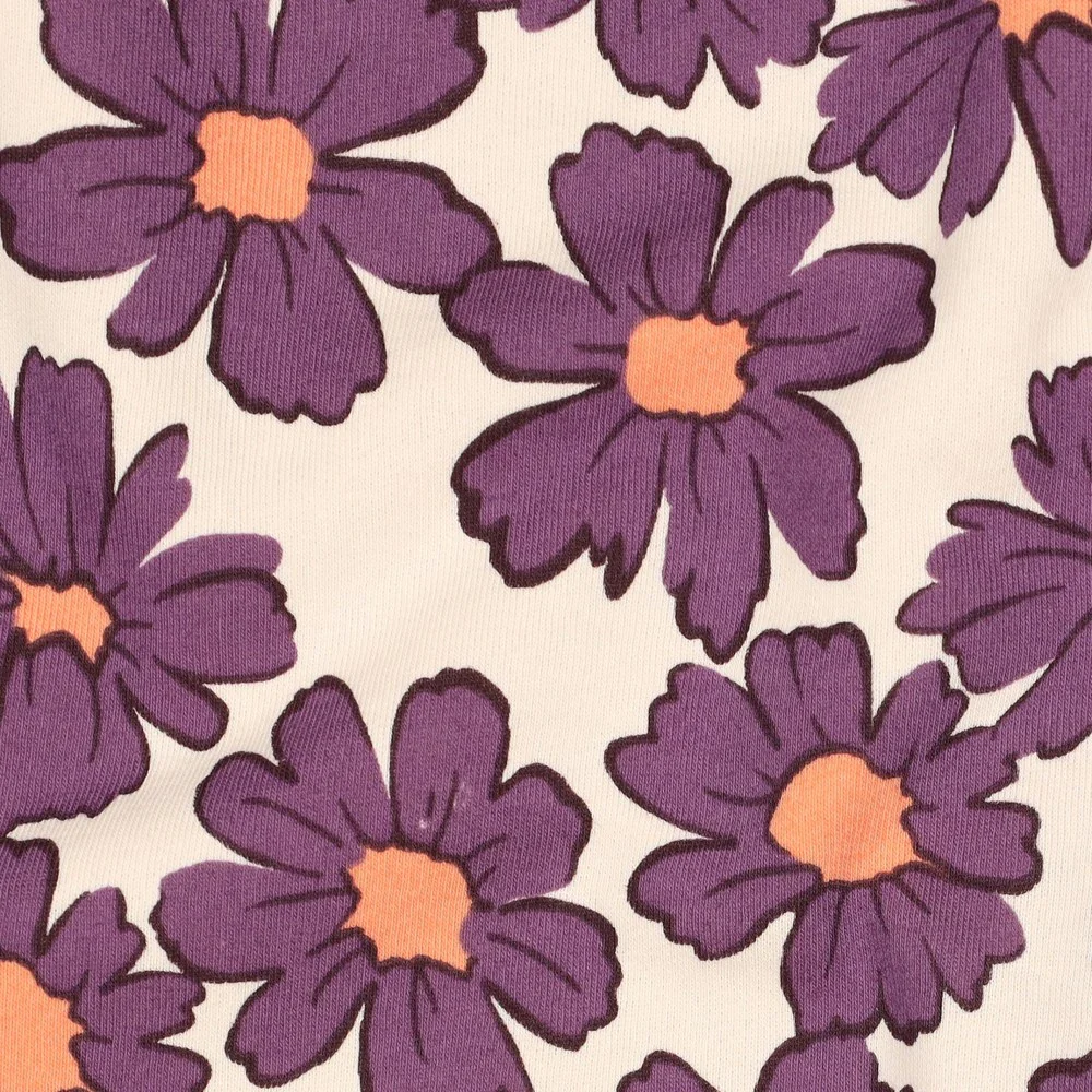 Sweat angeraut mit großen Blüten - hell beige