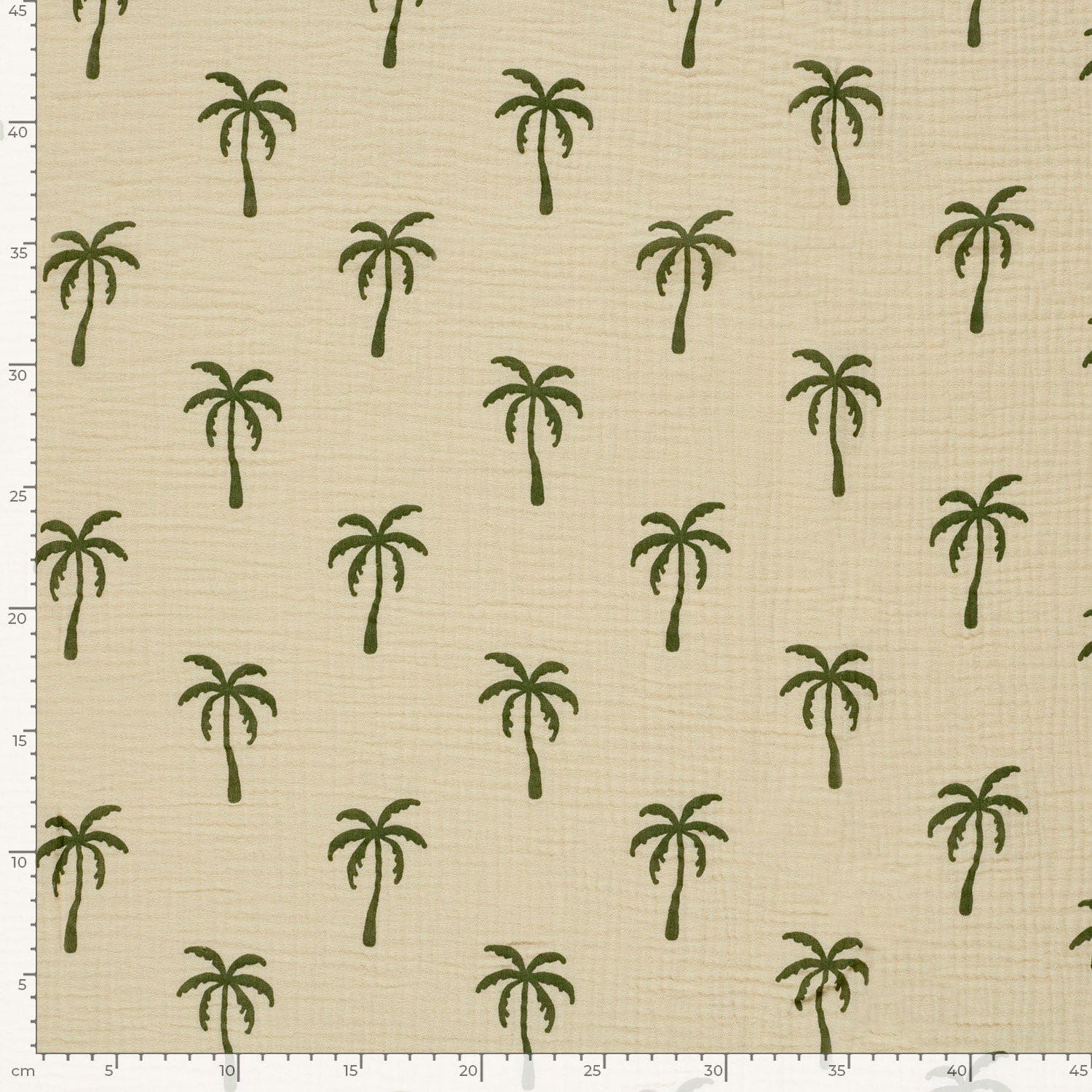 Baumwolle Double Gauze/ Musselin mit Palmen - beige (N052)