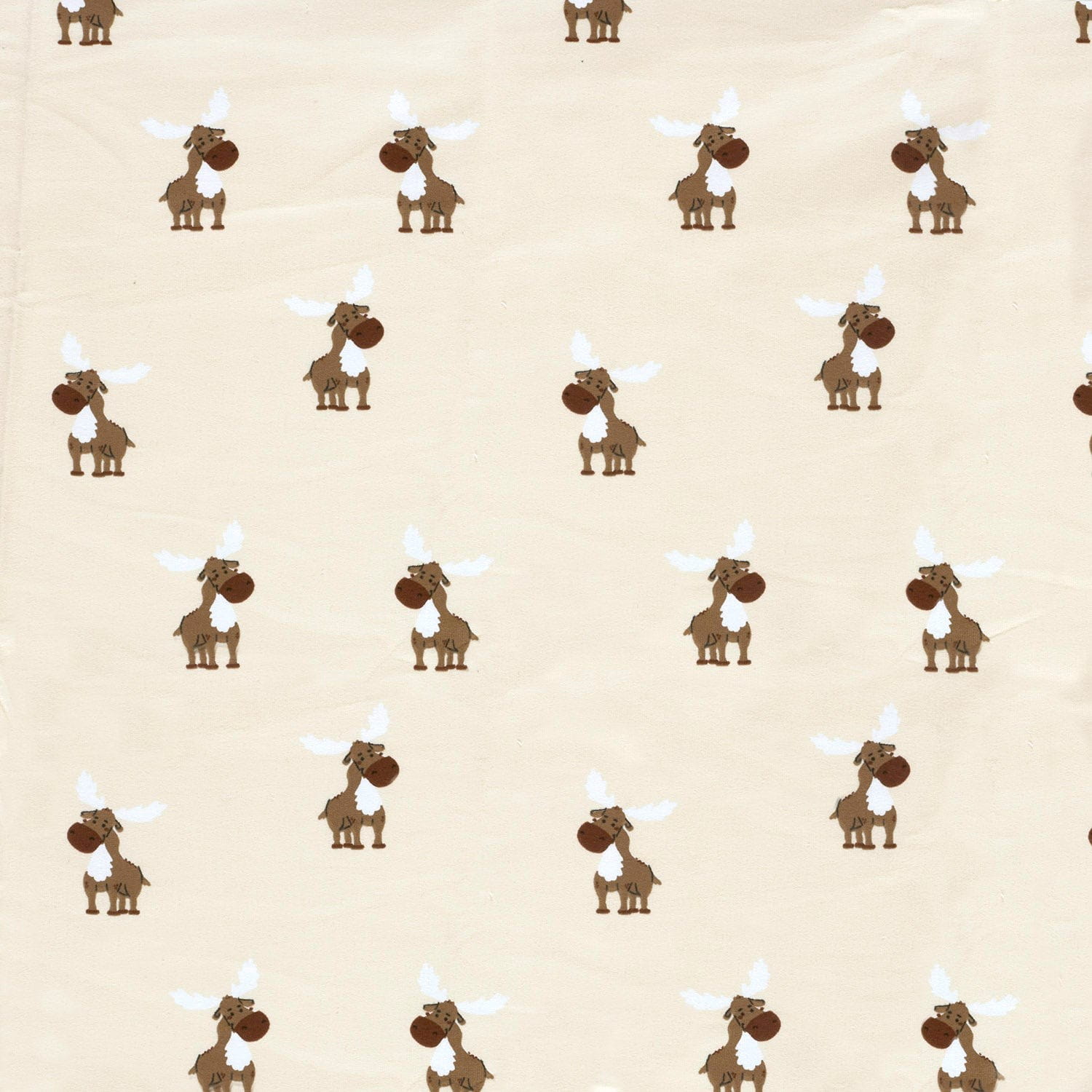 Sommersweat French Terry Digital angeraut mit Elchen - hellbeige (N052)