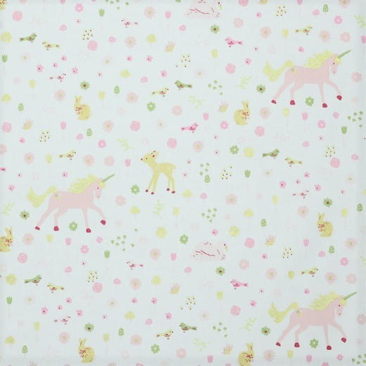 Baumwollstoff weiß "Glitter Sweet Friends"   