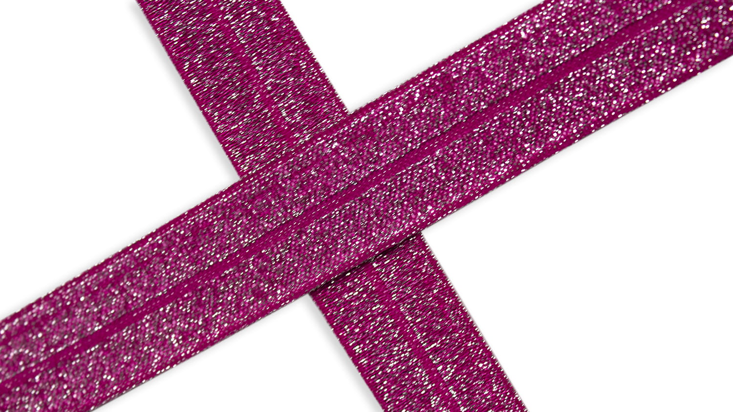 Falzgummi Elastik uni fuchsia mit Lurex (517)  