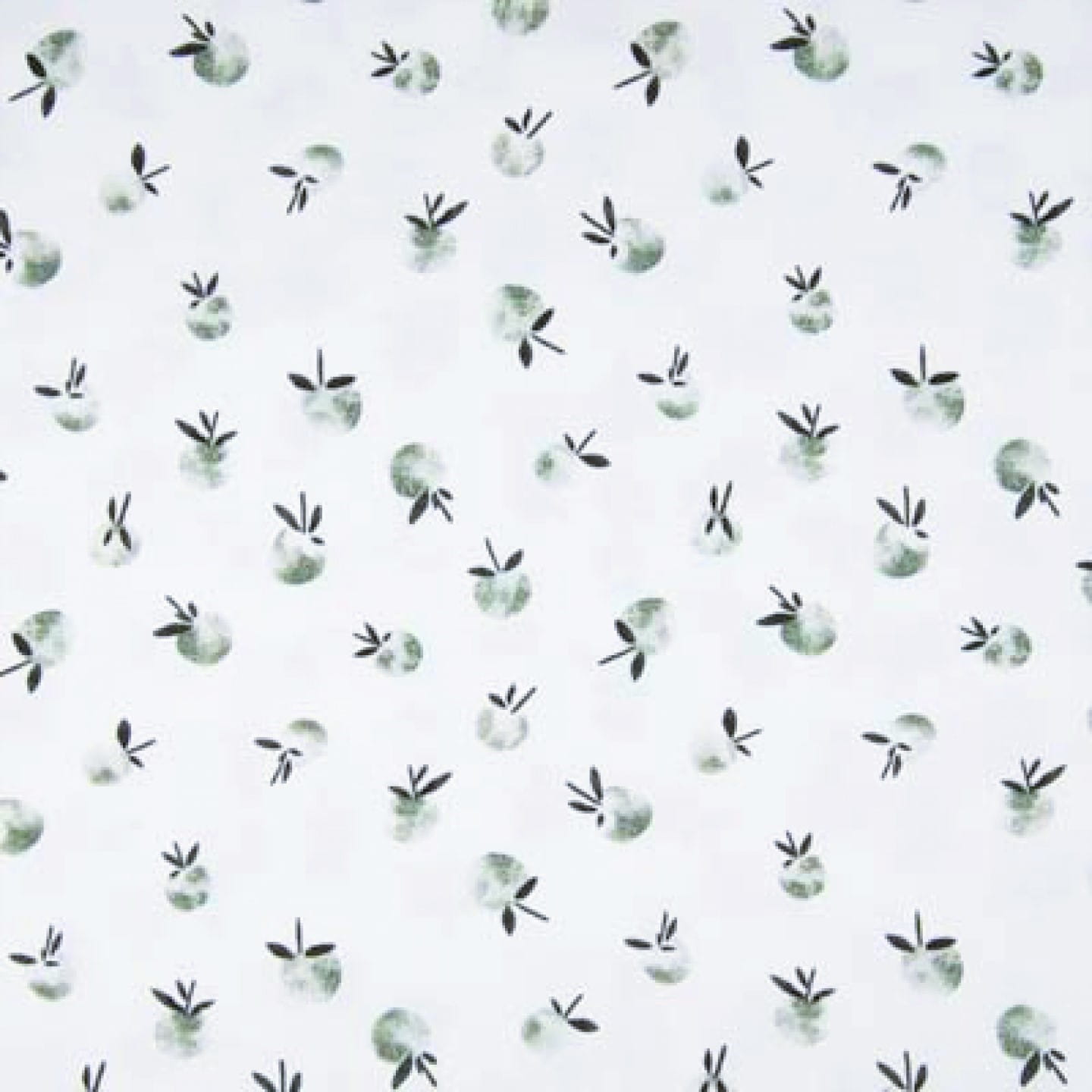 Baumwolljersey Organic Cotton mit Äpfeln - ecru/khaki