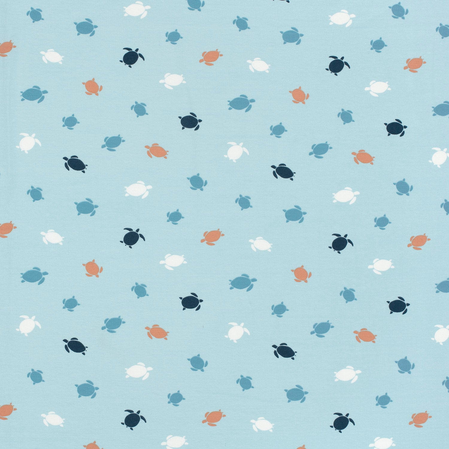 Baumwolljersey mit kleinen Schildkröten - babyblau (N002)