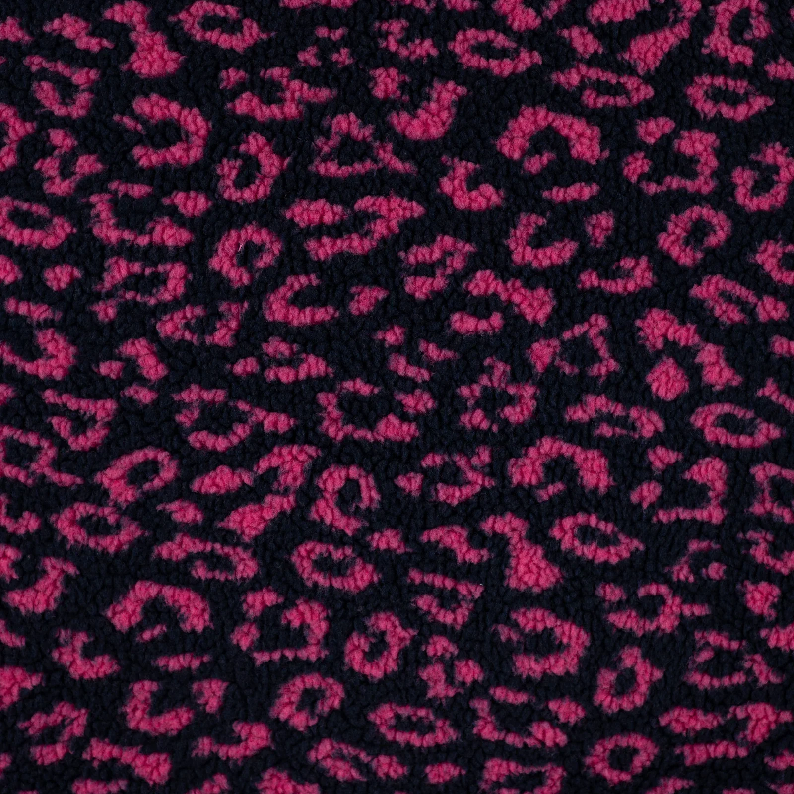 Teddystoff Jacquard mit Leomuster - fuchsia (Q170)