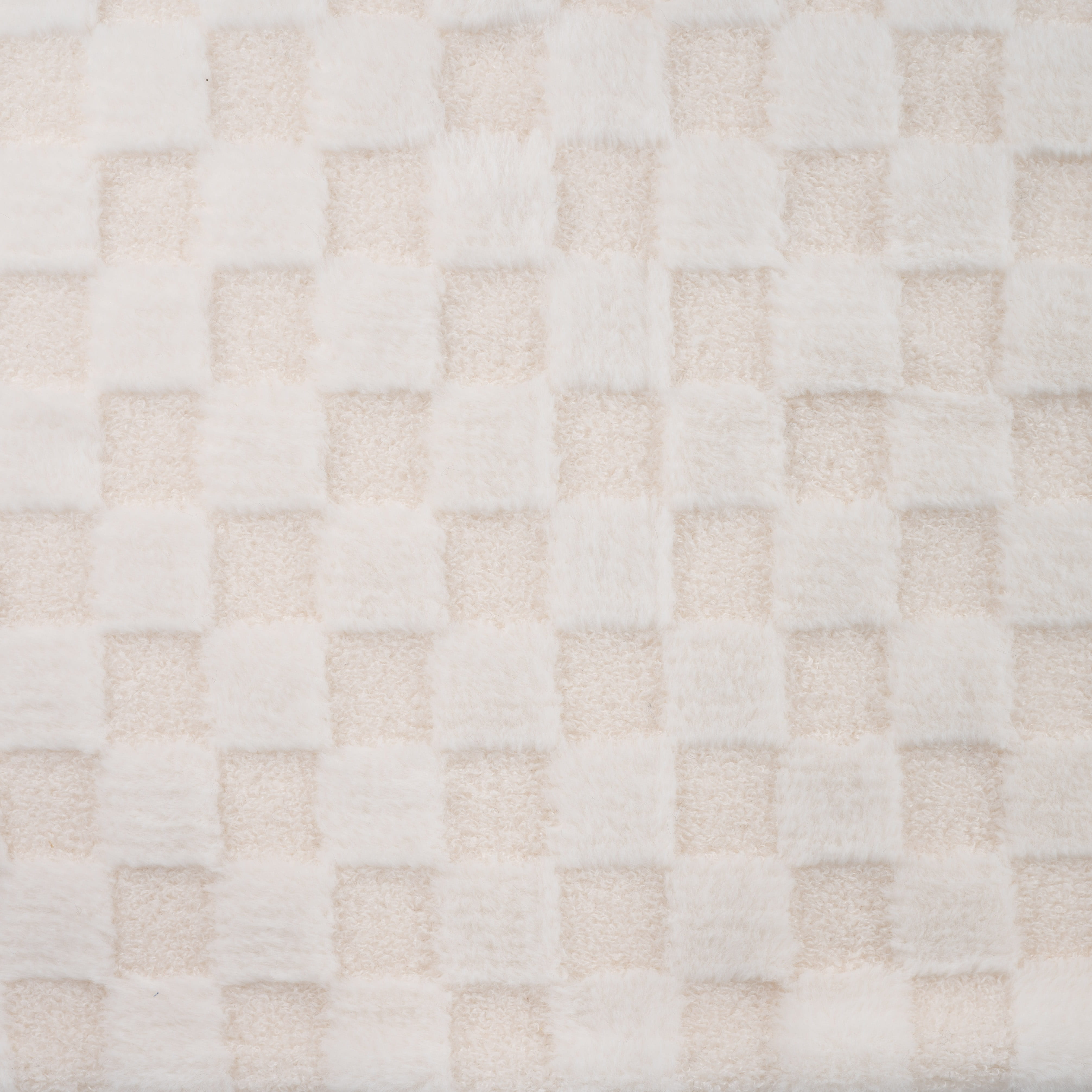 Boucle-Fell „High Low Checked" ecru (Q510)