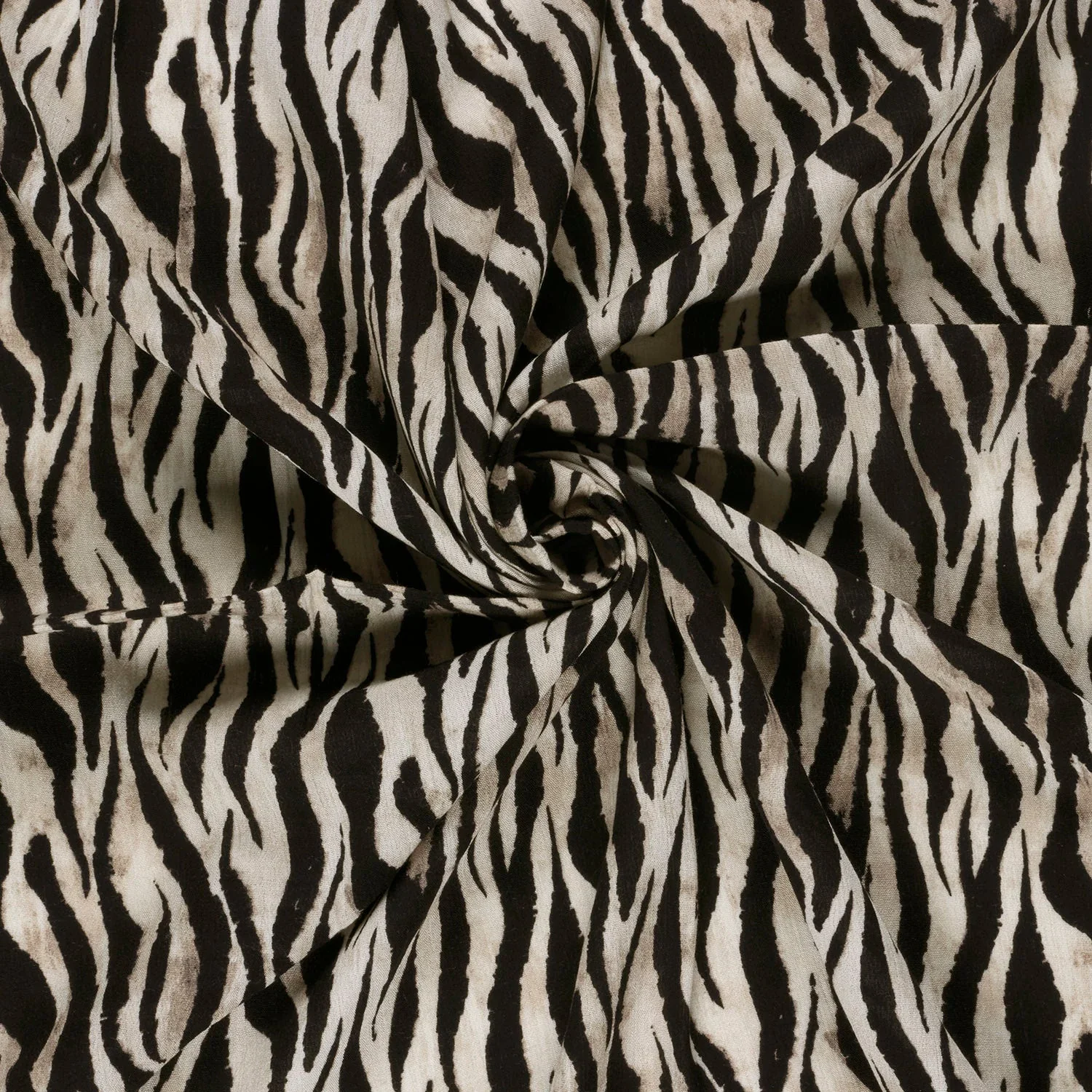 Borkenkrepp mit Zebramuster - schwarz (N069)
