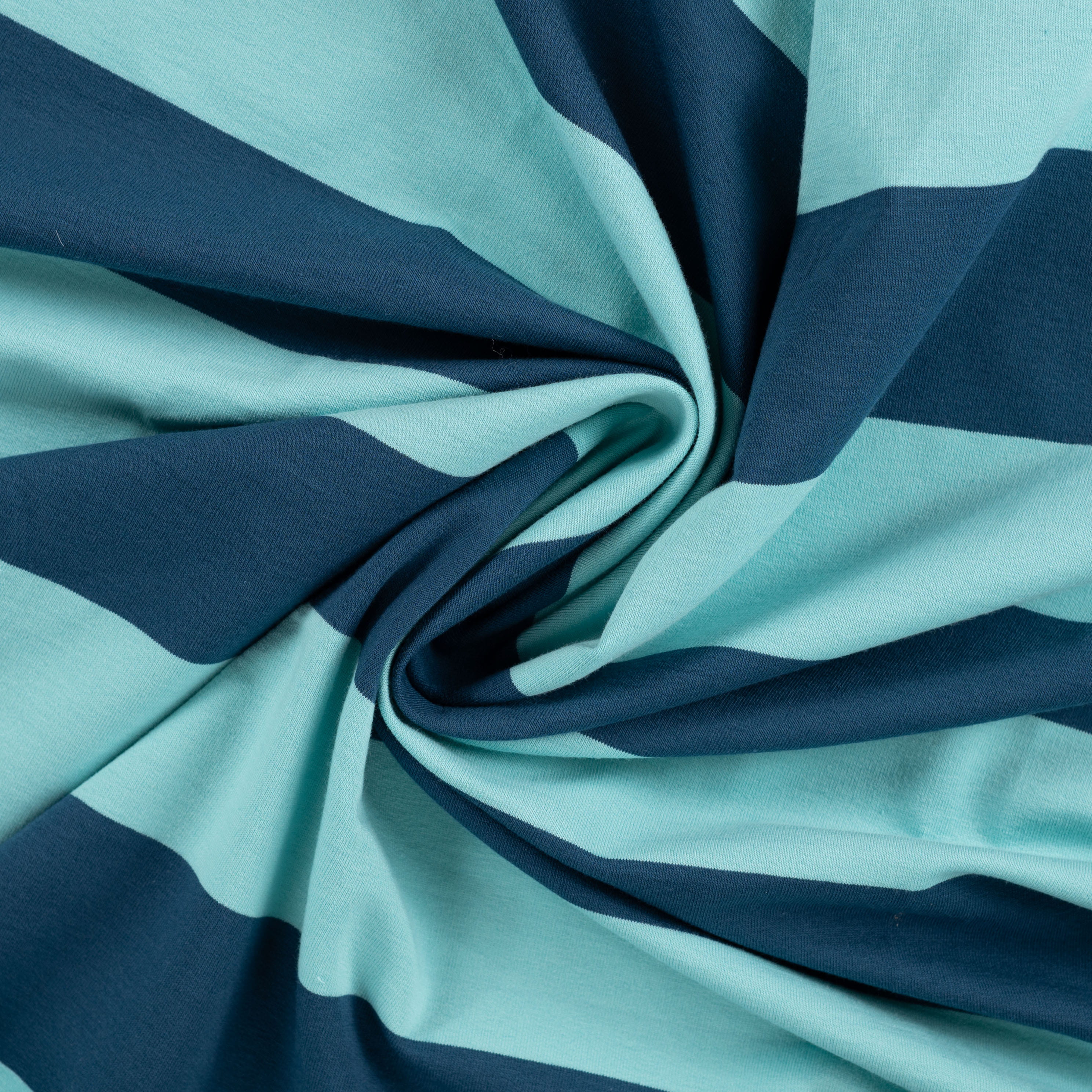 Sommersweat French Terry "Yarn Dyed" mit Streifen - petrol/mint (Q942)