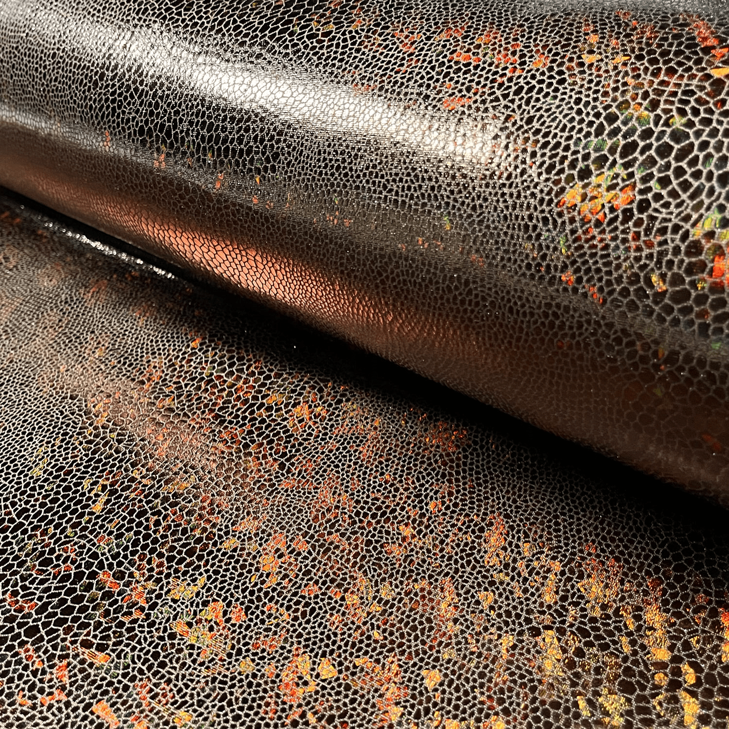 Lamé-Stretch mit Schlangenhaut-Muster - bronze