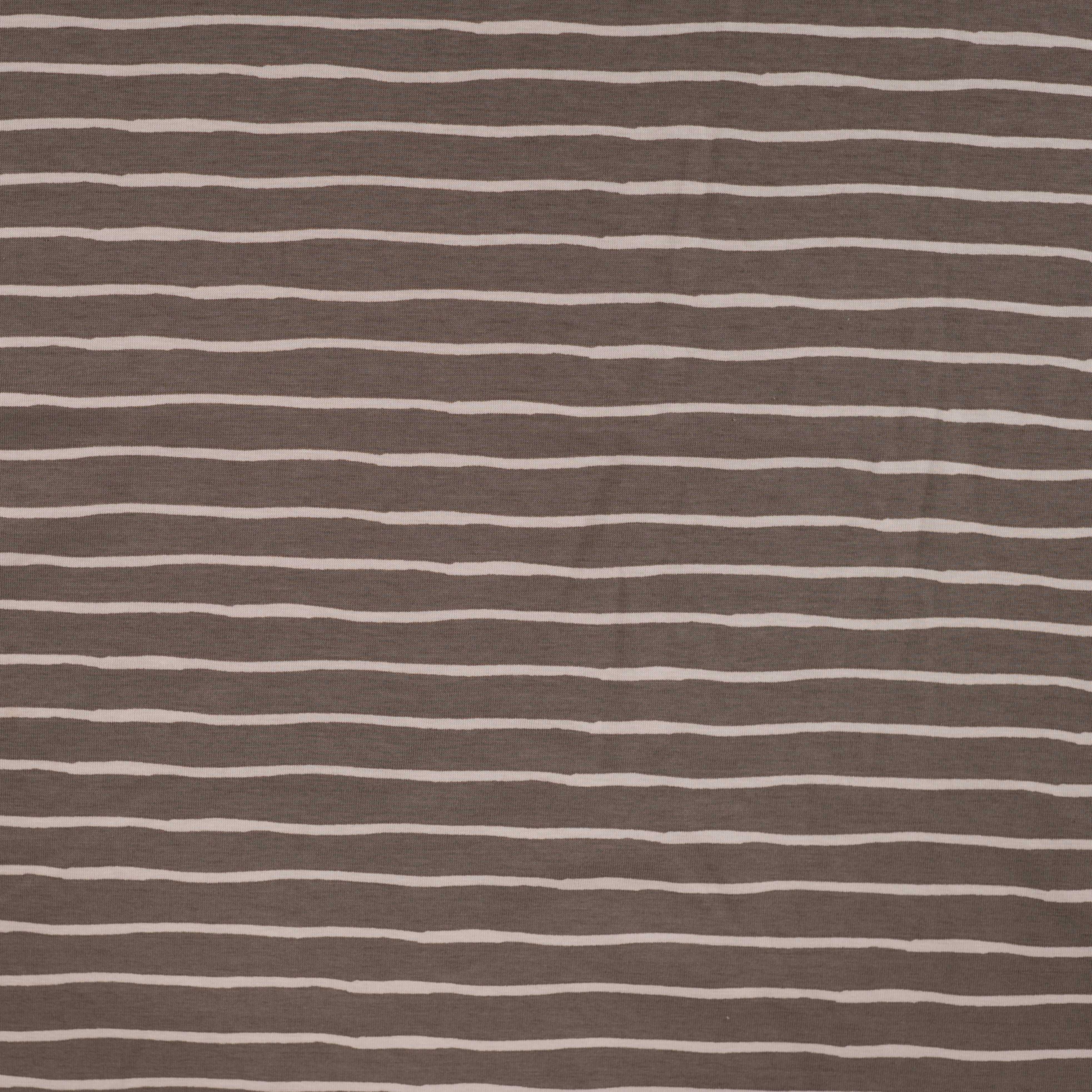 Baumwolljersey mit Streifen - braun/beige
