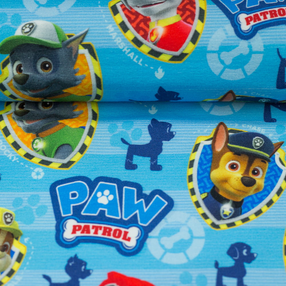 Lizenzjersey Paw Patrol blau mit Chase, Rocky, Rubbel und Marshall von Swafing