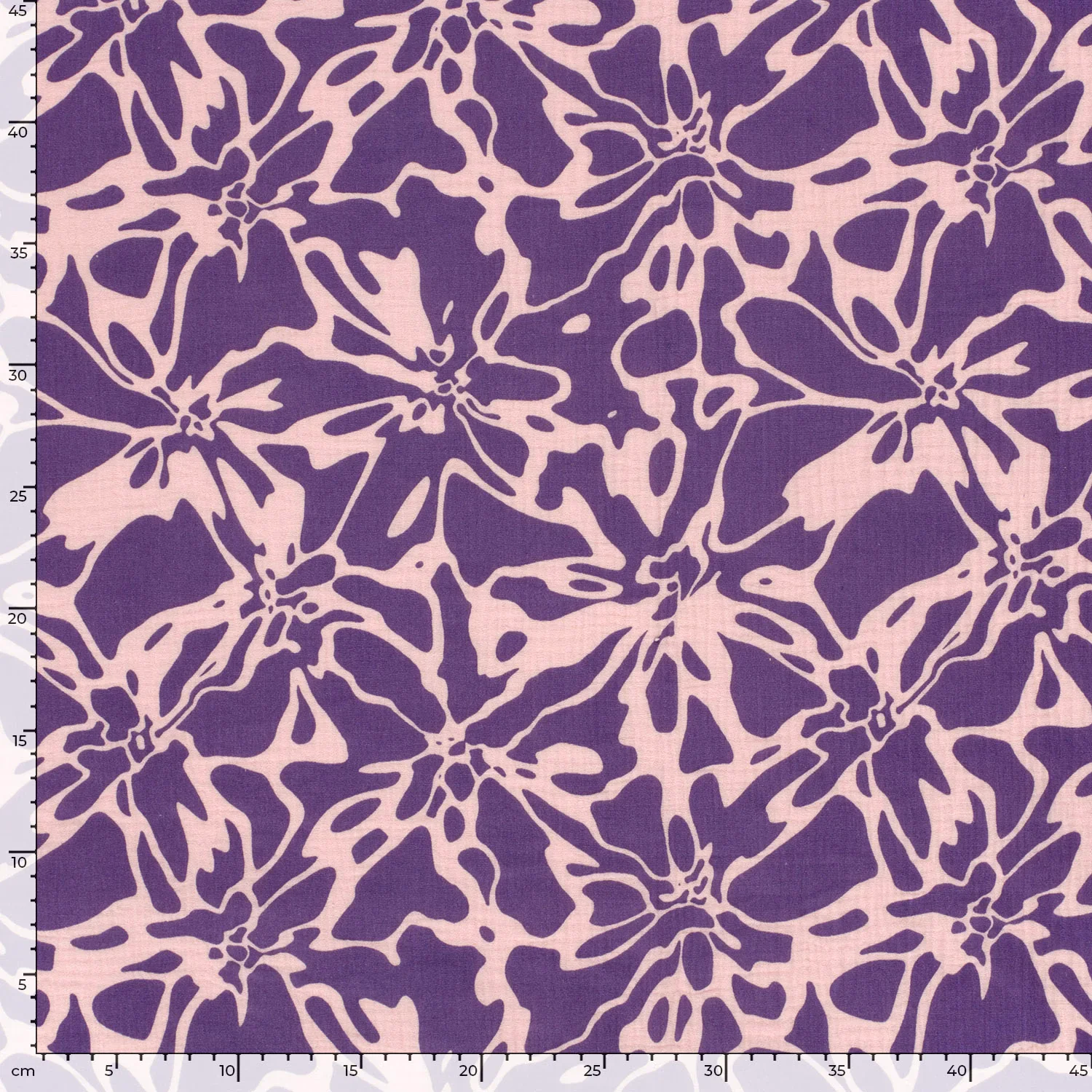 Baumwolle Double Gauze/ Musselin mit abstraktem Blumenmuster - lila/hellrosa
