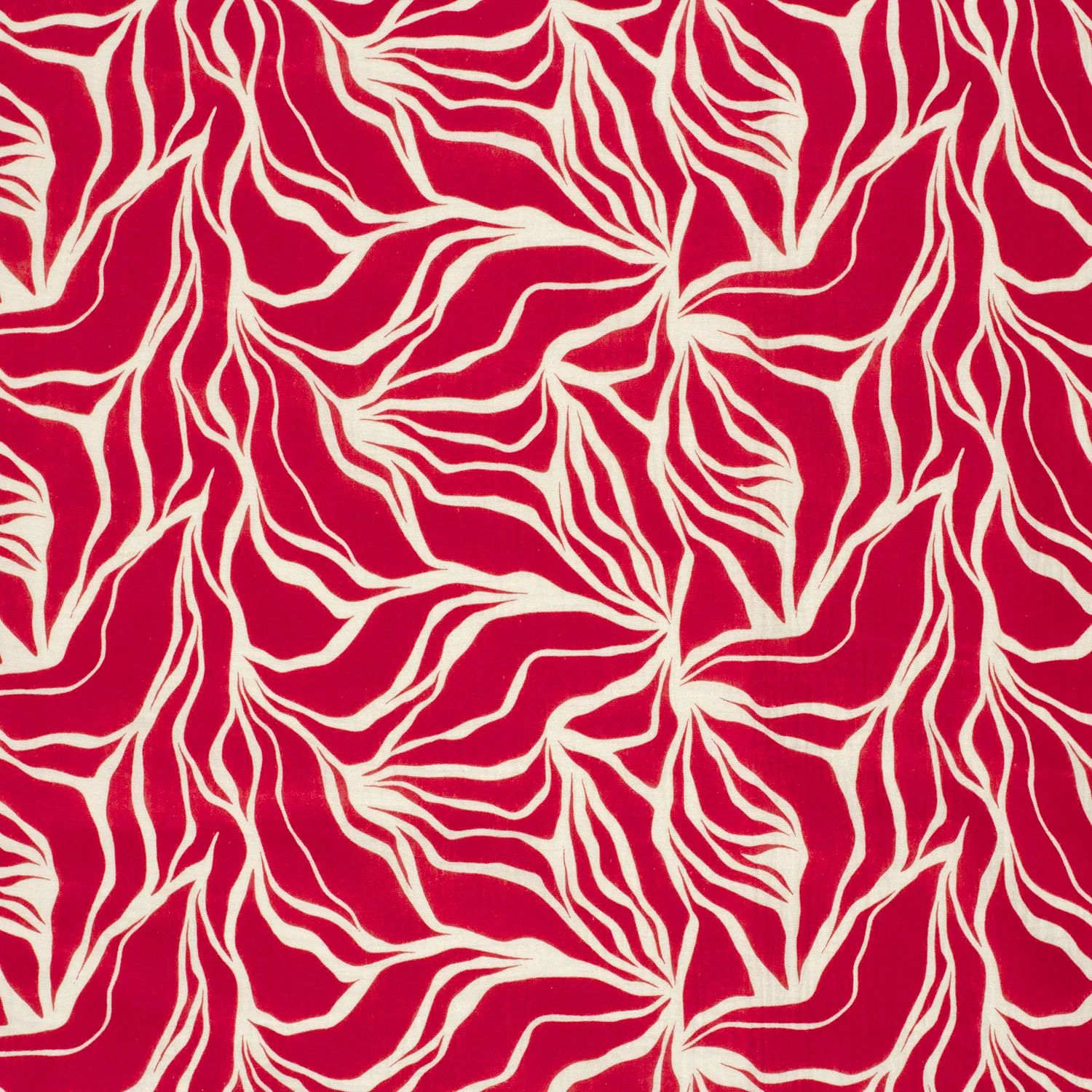 Double Gauze in dunkelrot mit abstraktem cremefarbenem Zebrastreifen-Muster - luftig leichter Stoff für Kleidung und Accessoires.