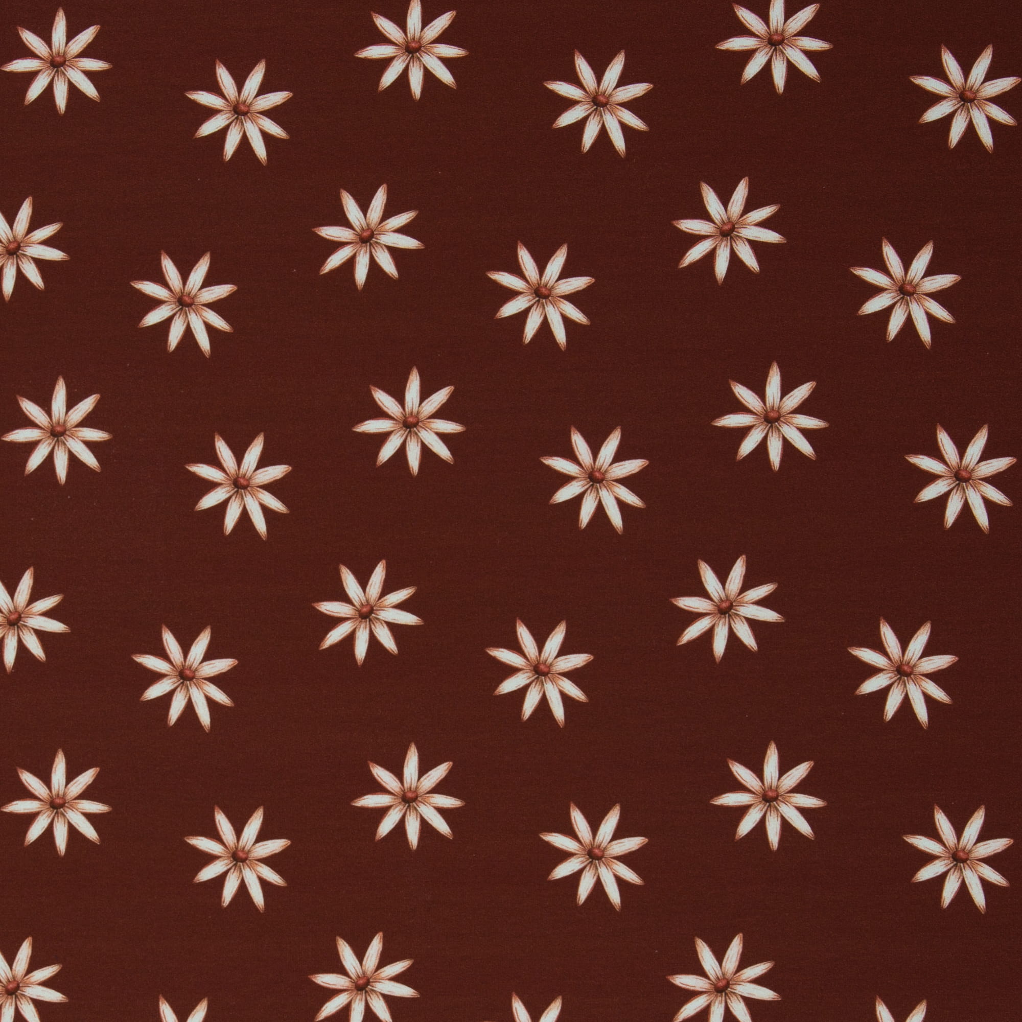 French Terry "Autumn Meadows" mit Blumen von Swafing - rost
