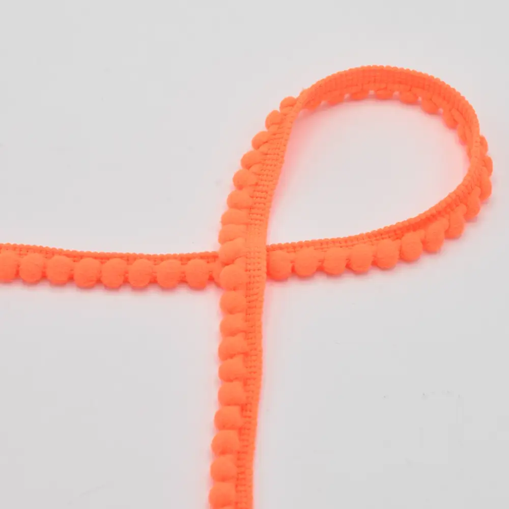 Pom Pom Borte in uni neon orange 6mm (593)     