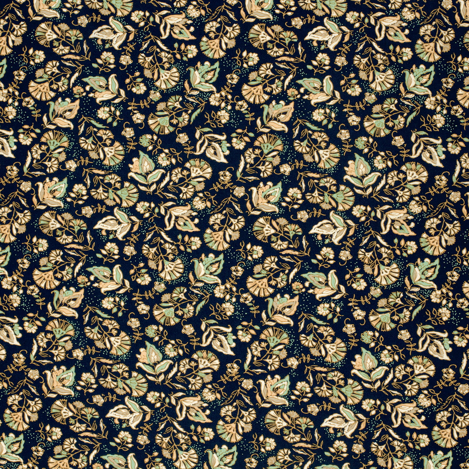 Viskose  Digital mit Blumenmuster - marine