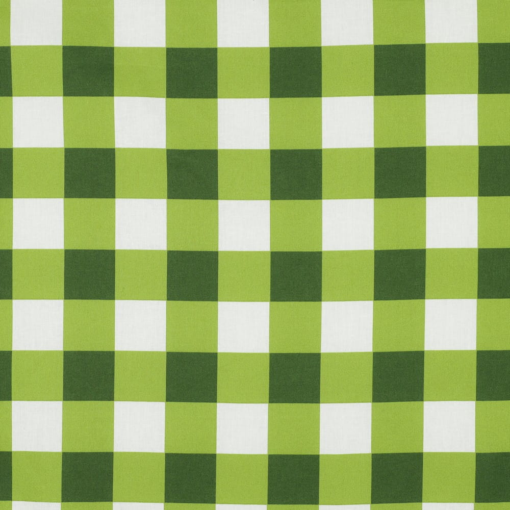 Baumwollstoff beschichtet mit Karomuster - lime/dunkelgrün/weiß
