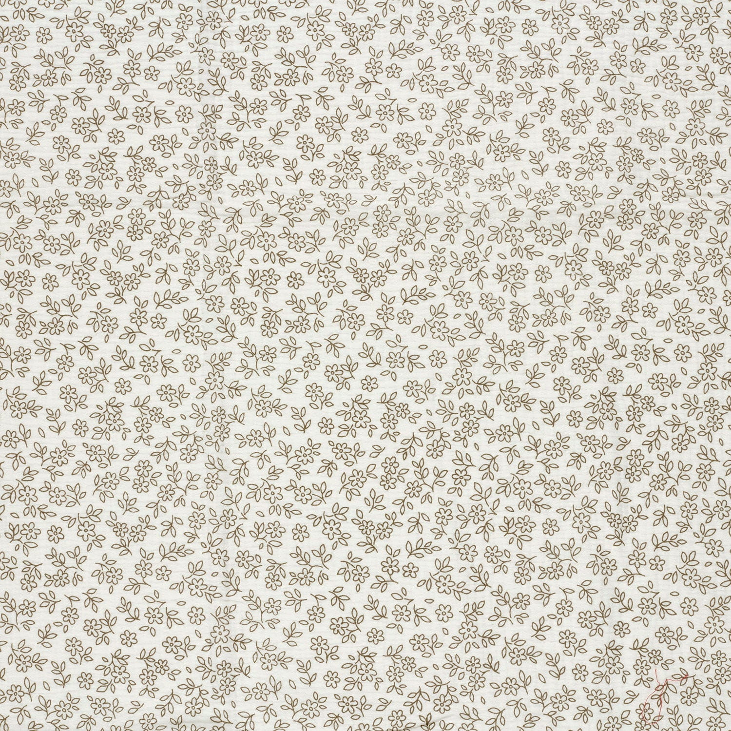 Baumwolle Double Gauze/ Musselin mit kleinen Blümchen - ecru (N051)