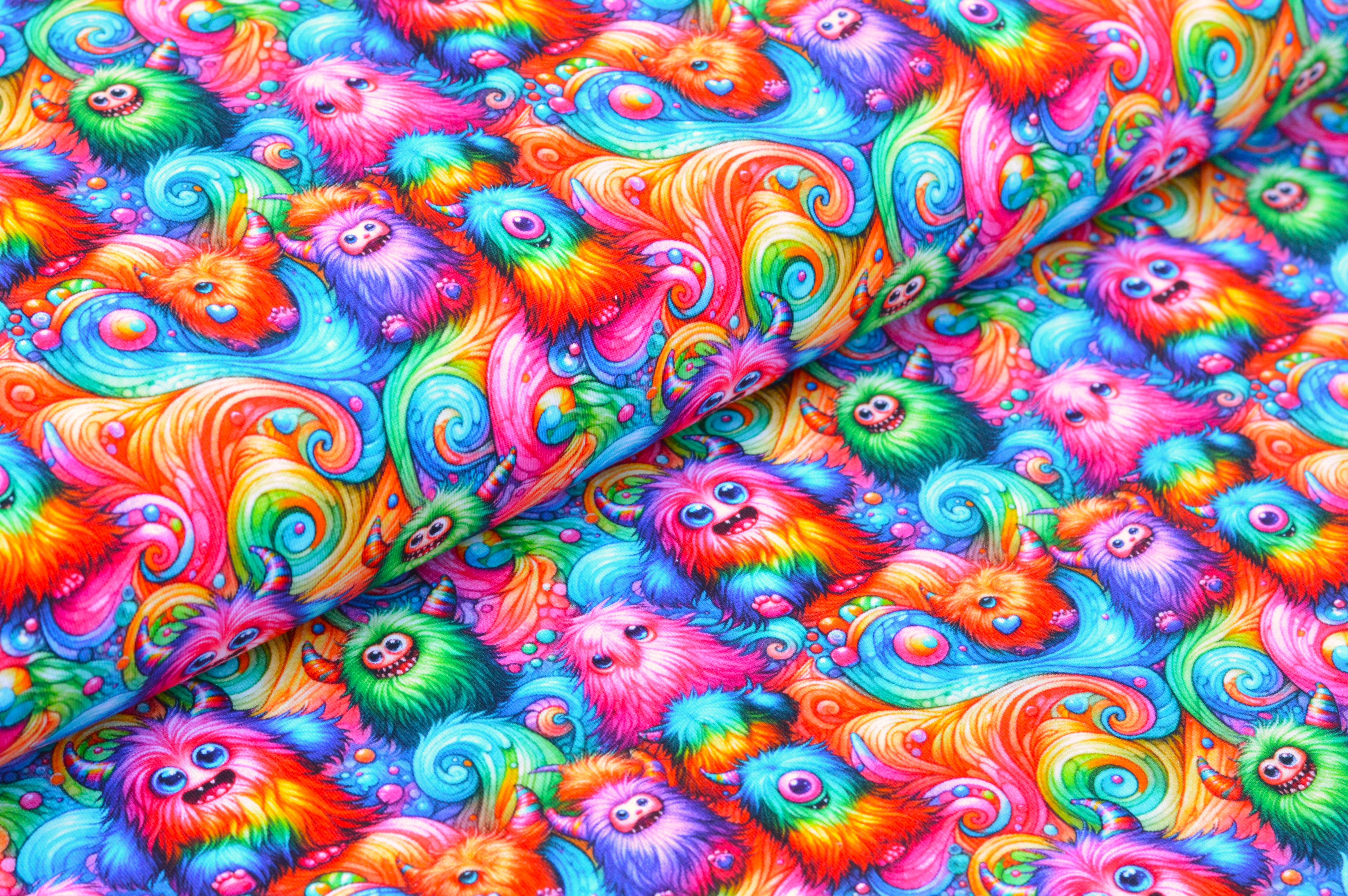 Digitaljersey Eigenproduktion "Regenbogen-Monster" mit bunten Monstern 