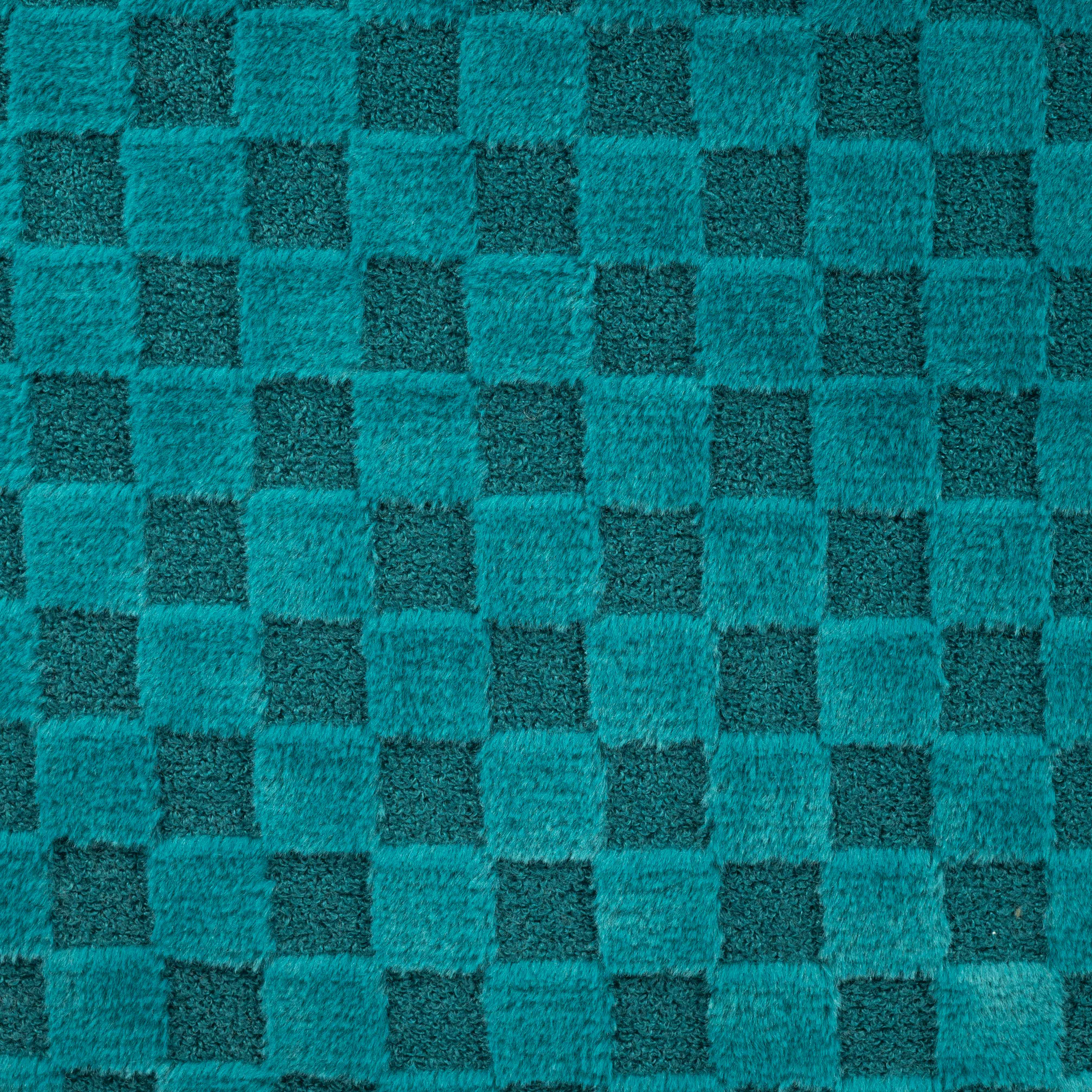 Boucle-Fell „High Low Checked" petrol (Q944)
