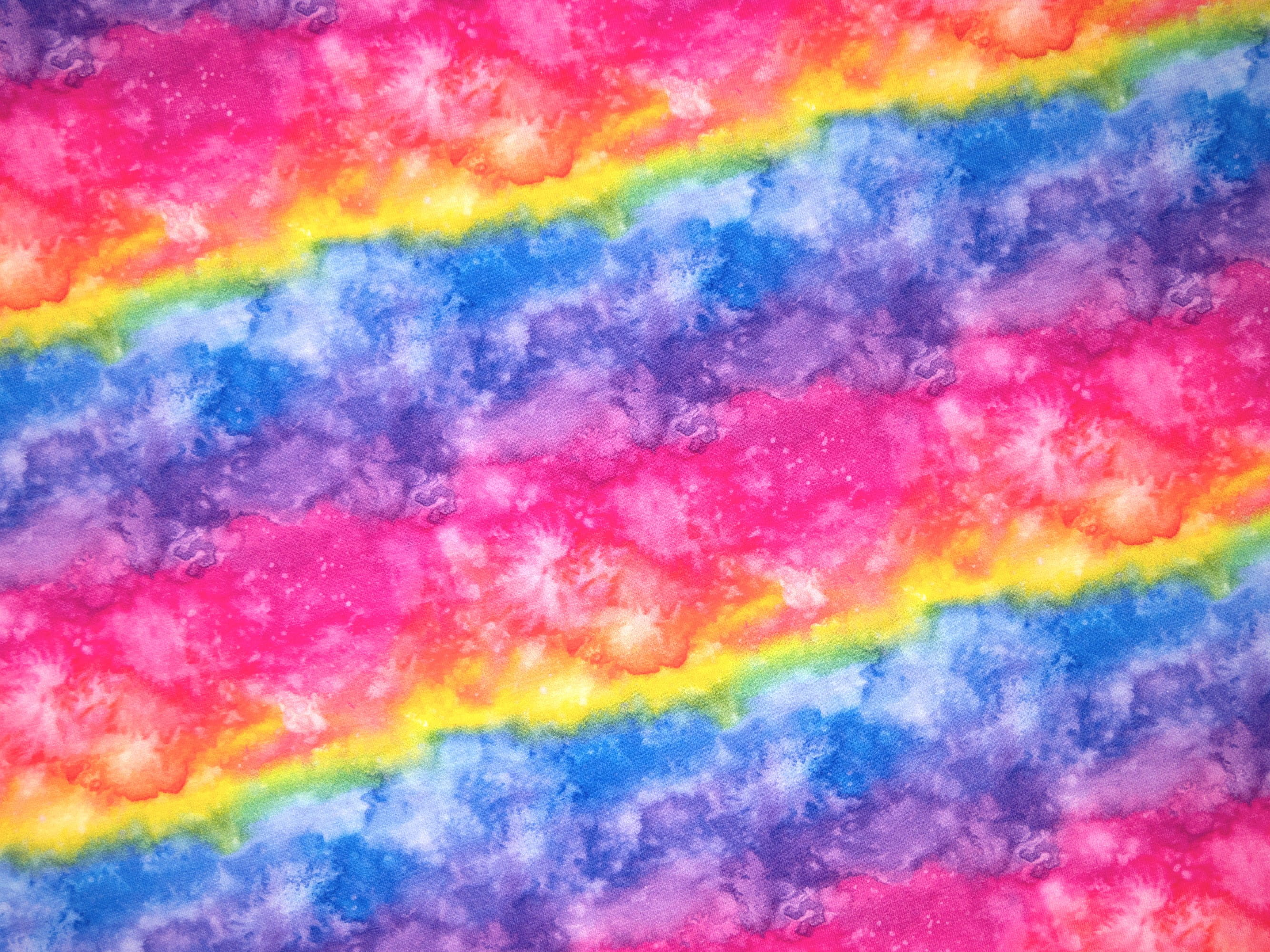 Baumwolljersey Swafing "Elias" mit Aquarell-Strefen - regenbogenfarben