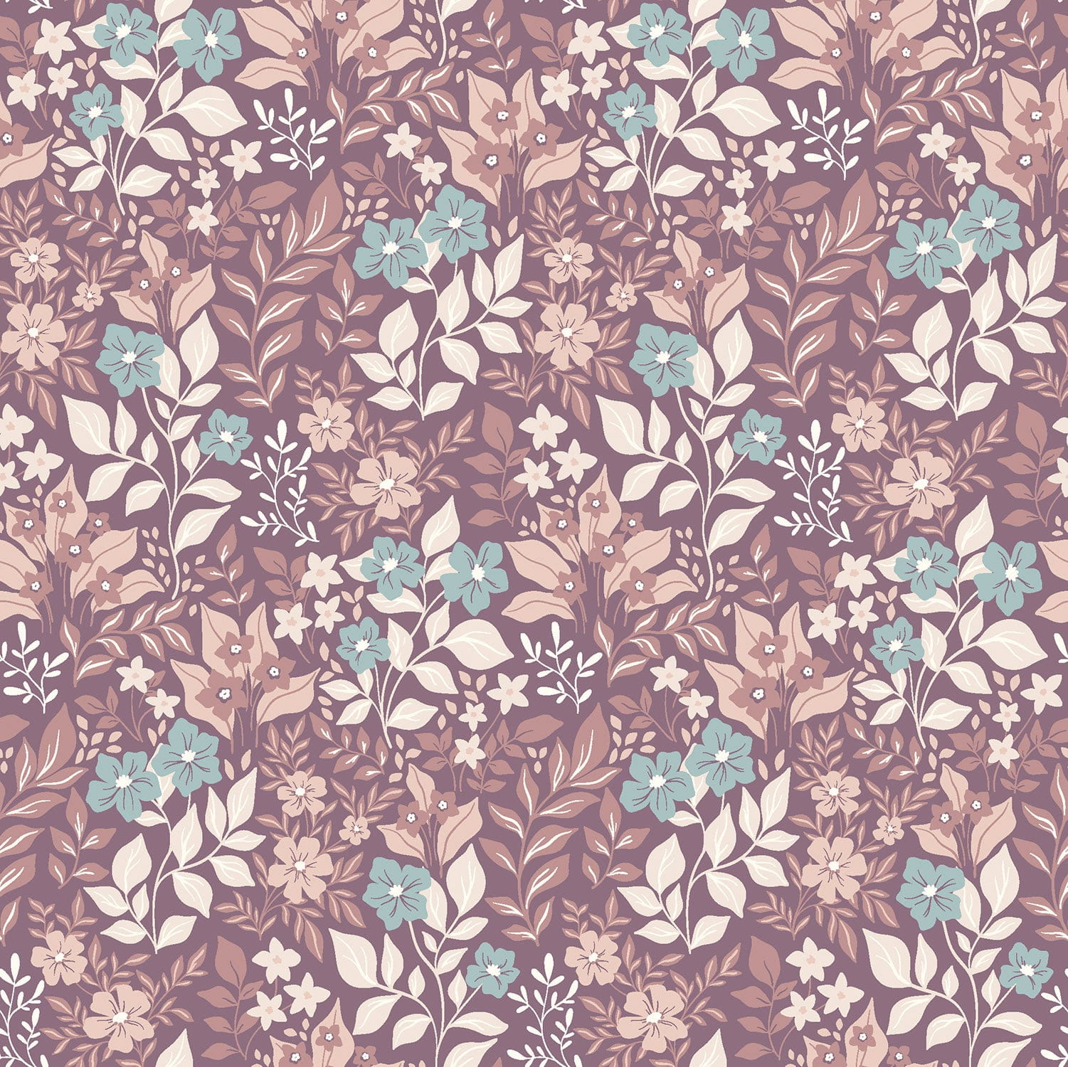 Baumwolljersey mit Blumen - mauve (N043)