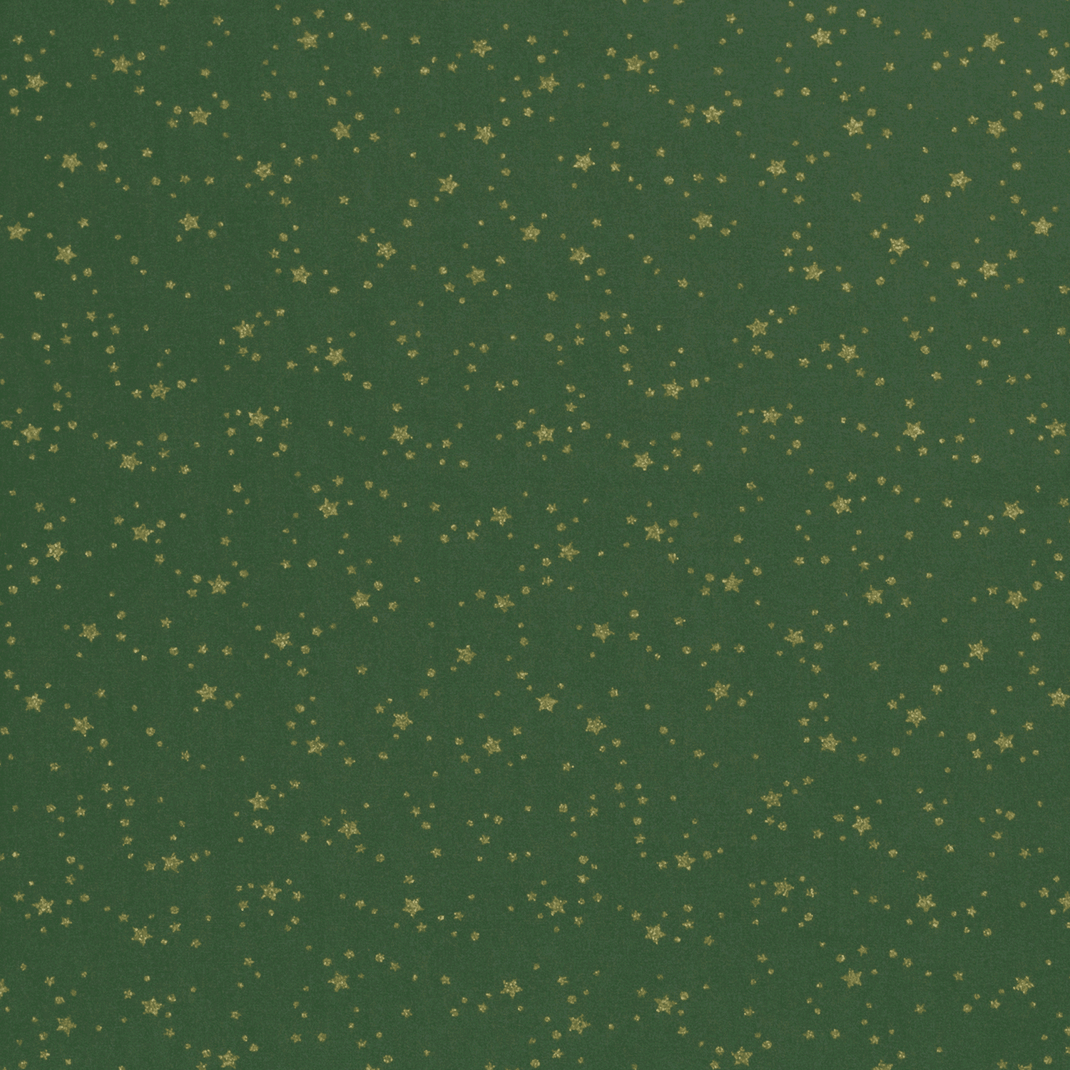Baumwollstoff mit goldenen Sternen - grün (N025)