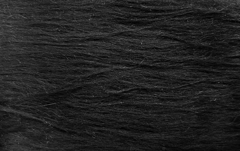 Zottelplüsch Langhaar in uni schwarz