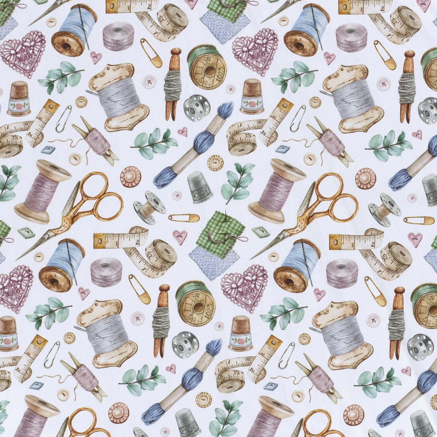 Panama Dekostoff "Nähwerkstatt" - ecru