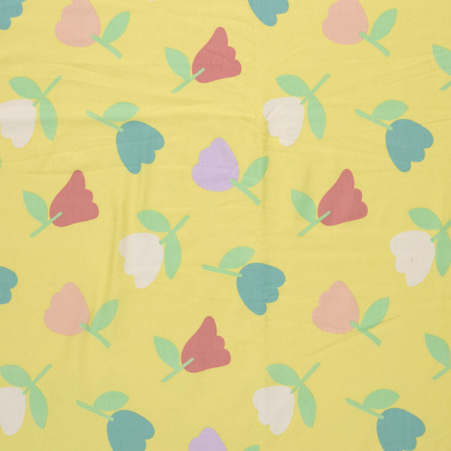 Baumwolljersey mit gemalten Tulpen - hellgelb (N033)