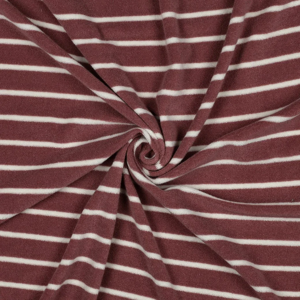 Frottee garngefärbt mit Ecru-Streifen - mauve/ecru (V003)