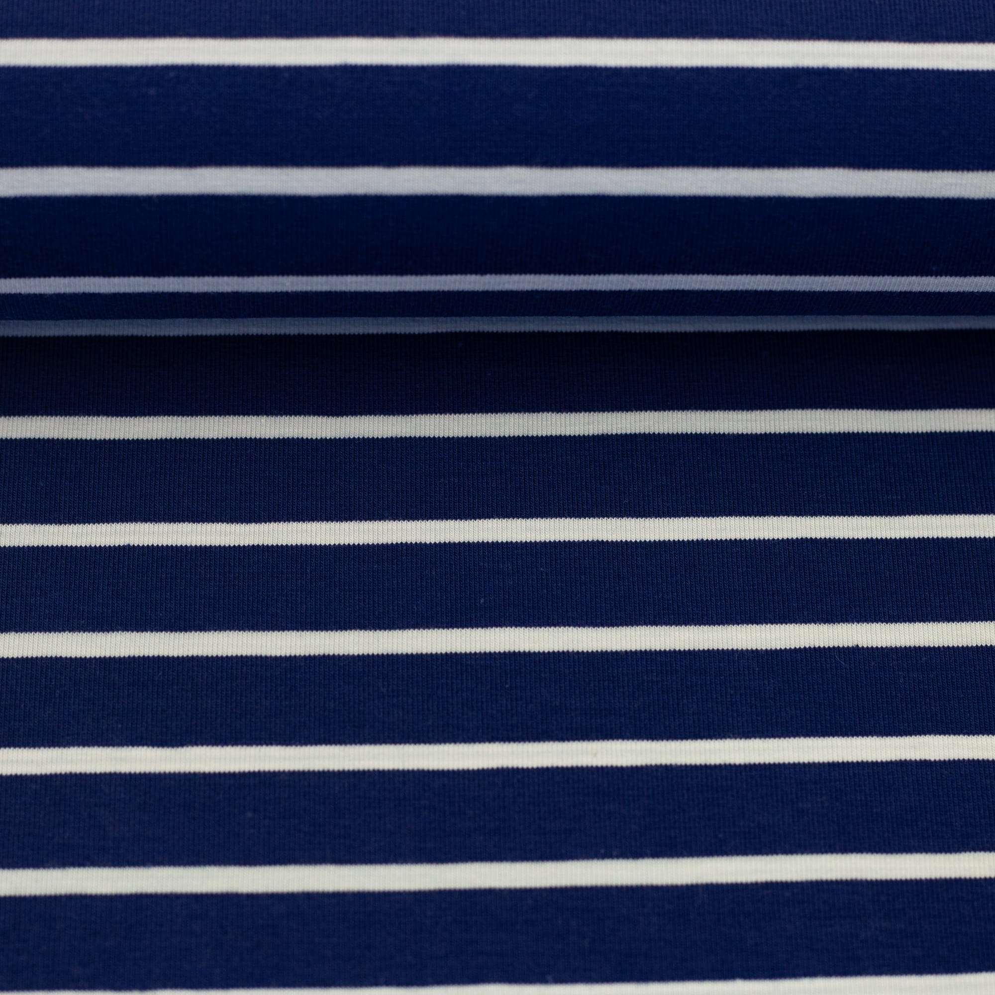 Baumwolljersey Swafing "Isa" mit Streifen - dunkelkobalt/weiß 