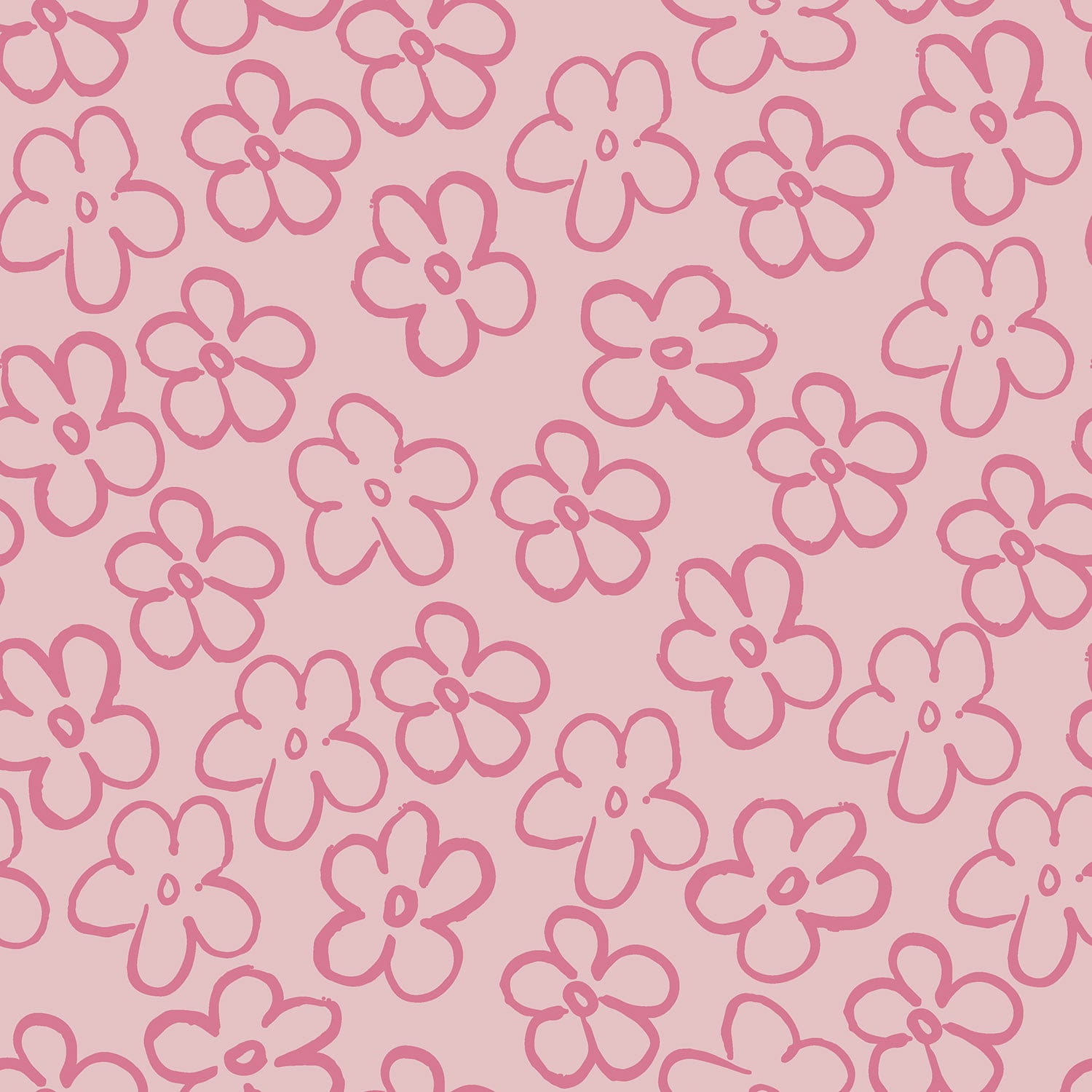 Feincord mit großen Blumen - dunkel altrosa (N014)