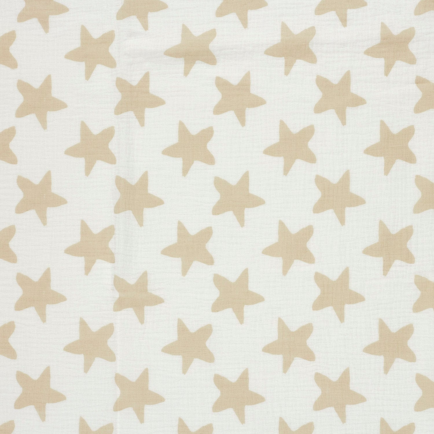 Baumwolle Double Gauze/ Musselin mit Sternen - ecu/beige