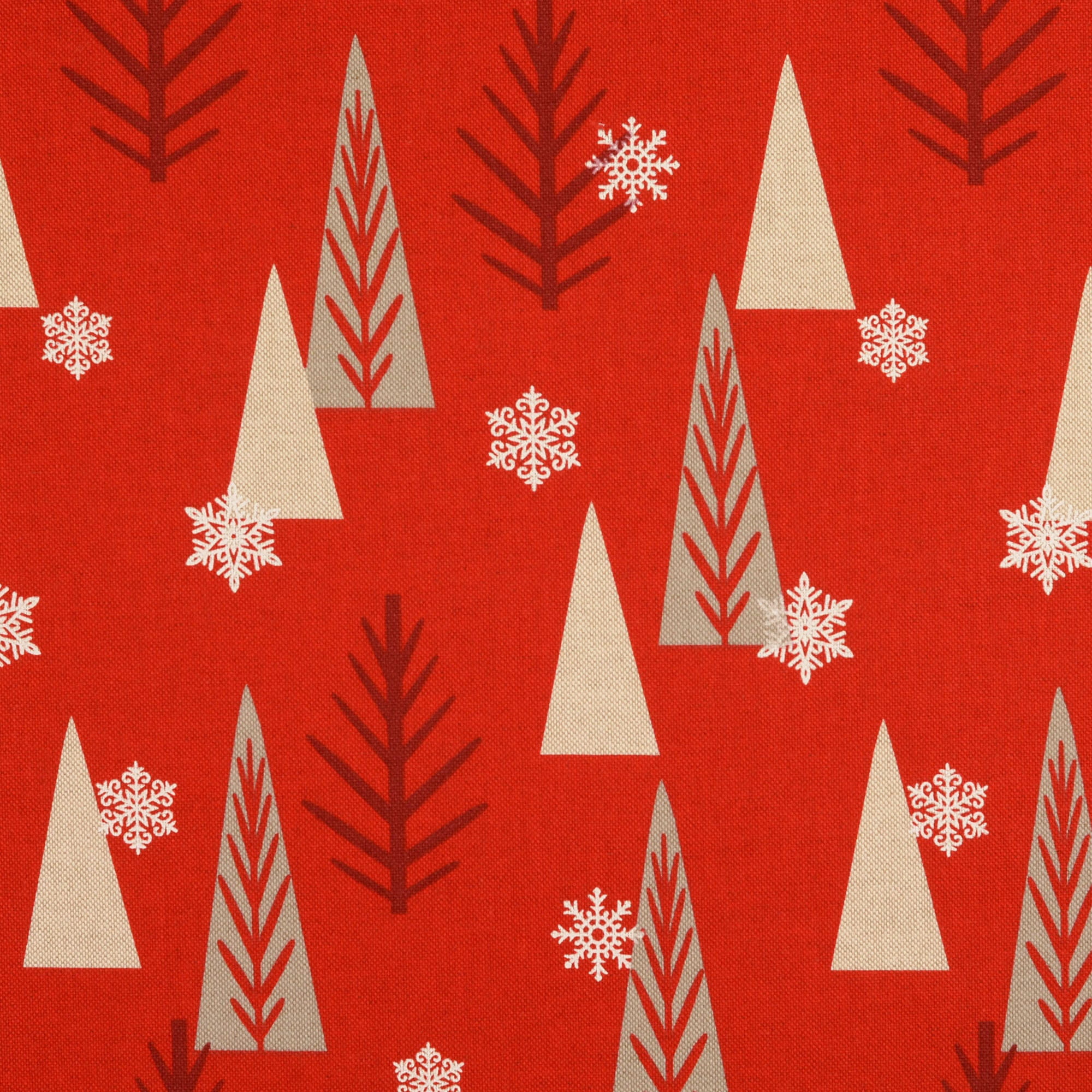 Halb-Panama "Christmas Trees" - rot (N011)