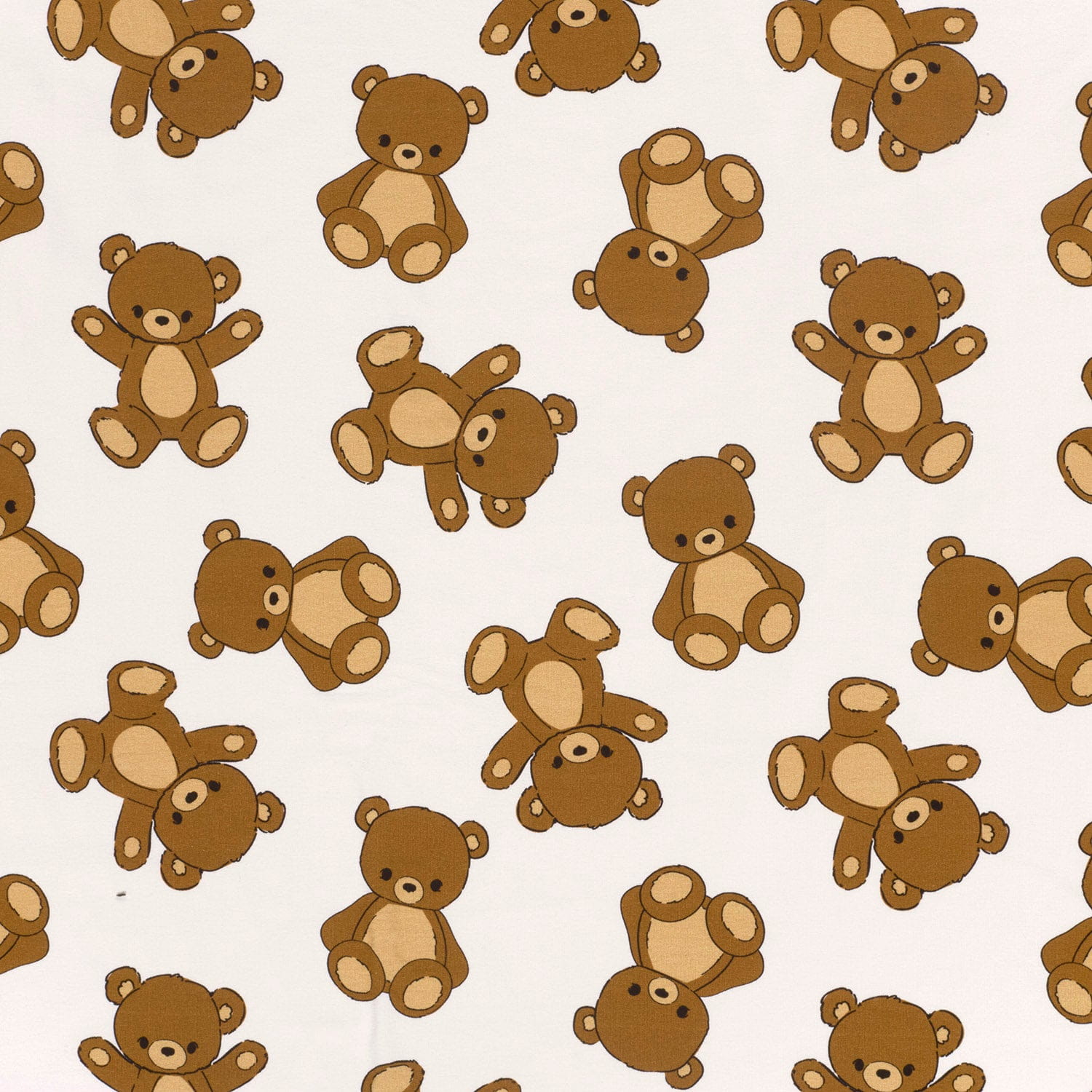 Sommersweat French Terry Digital mit süßen Teddybären - ecru (N051)