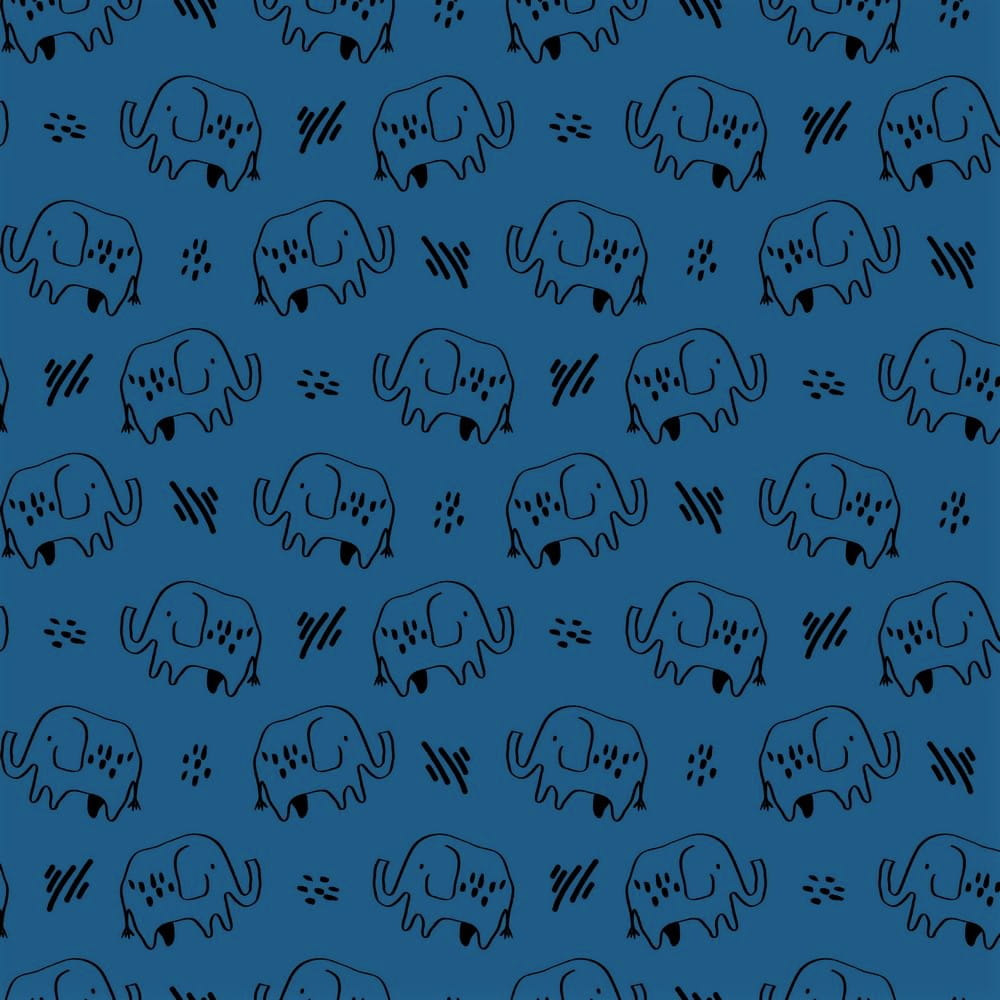 Softsweat angeraut Organic Cotton "Elephants" - azurblau