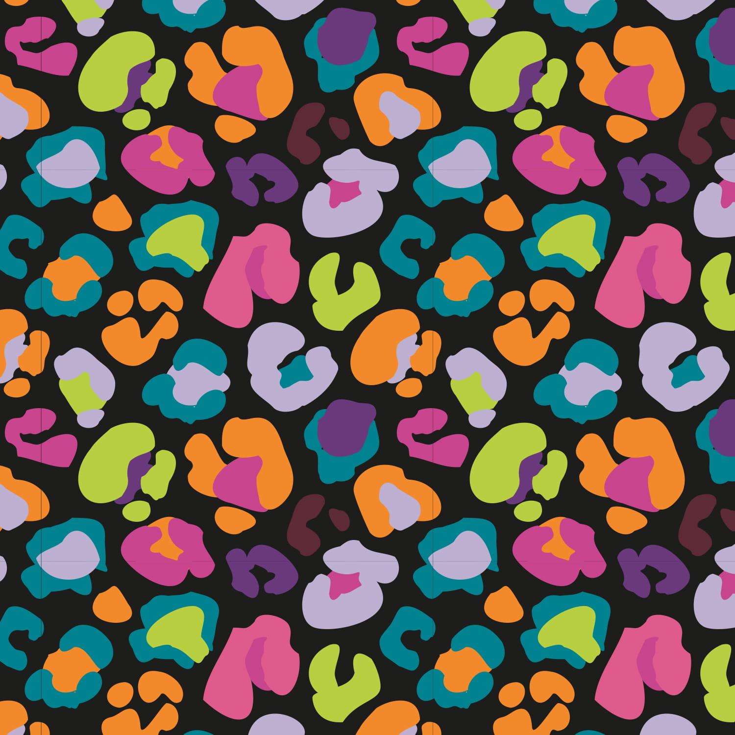 Sommersweat French Terry Digital mit Leopardenmuster - schwarz/bunt