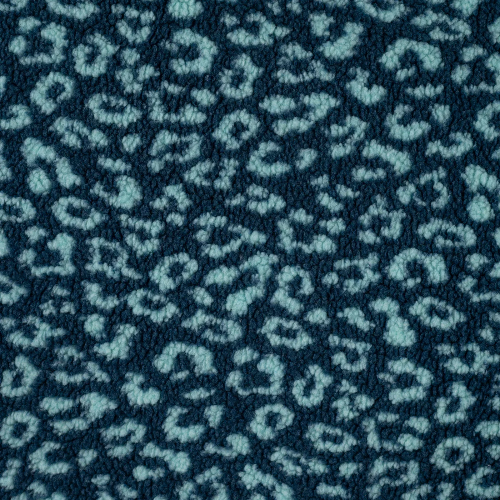 Teddystoff Jacquard mit Leomuster - aqua (Q930)
