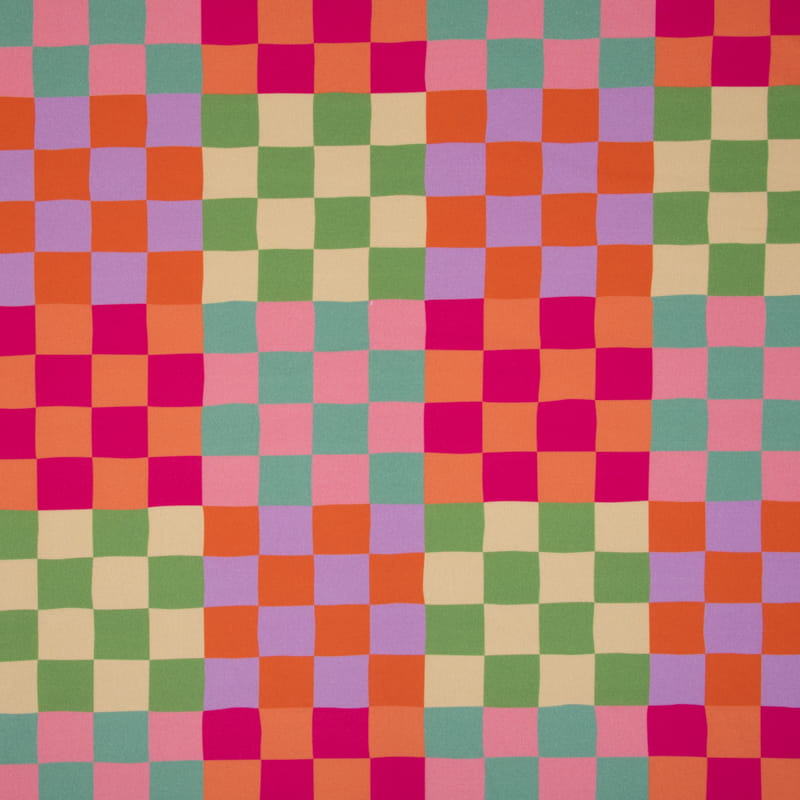 Halb-Panama Leinenoptik "Joyful Squares"