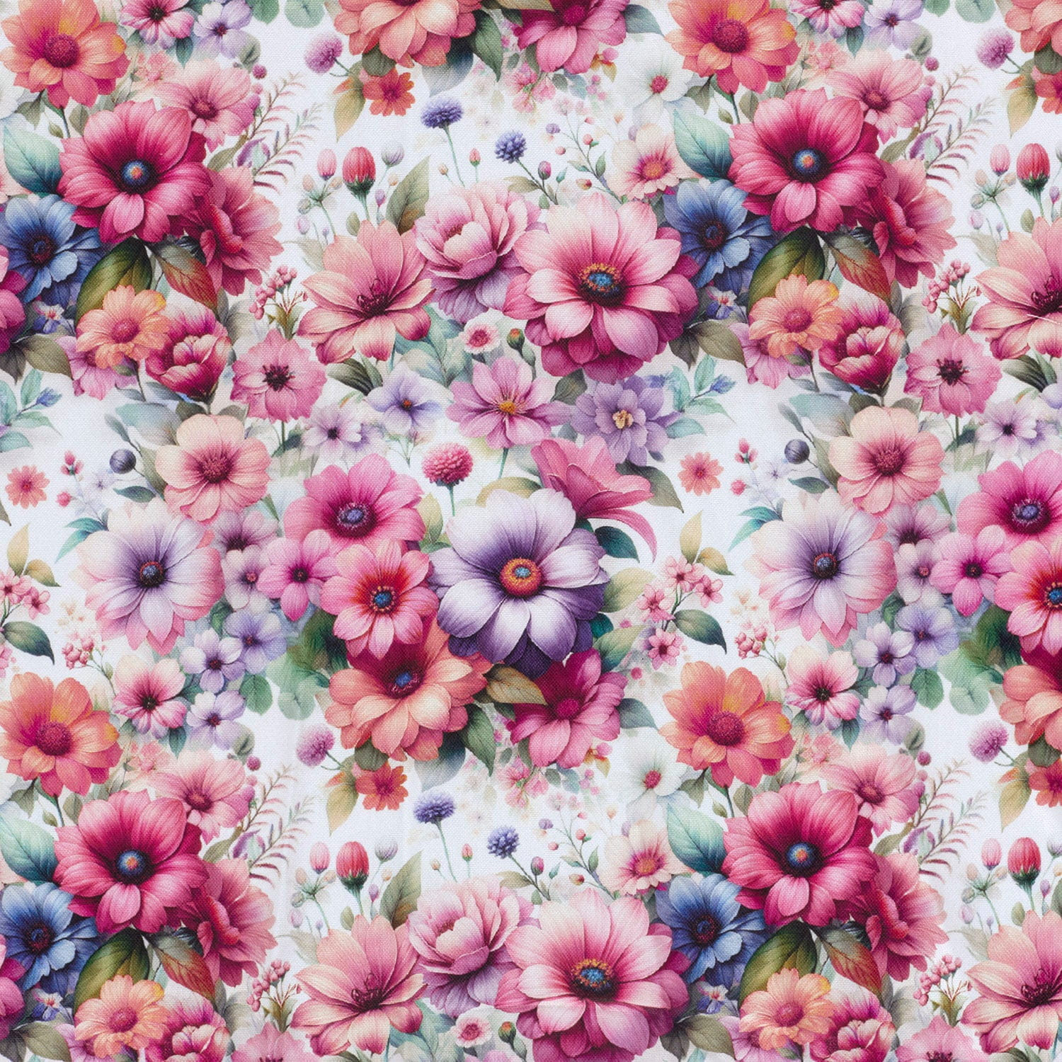 Panama Dekostoff mit bunten Blumen - ecru 