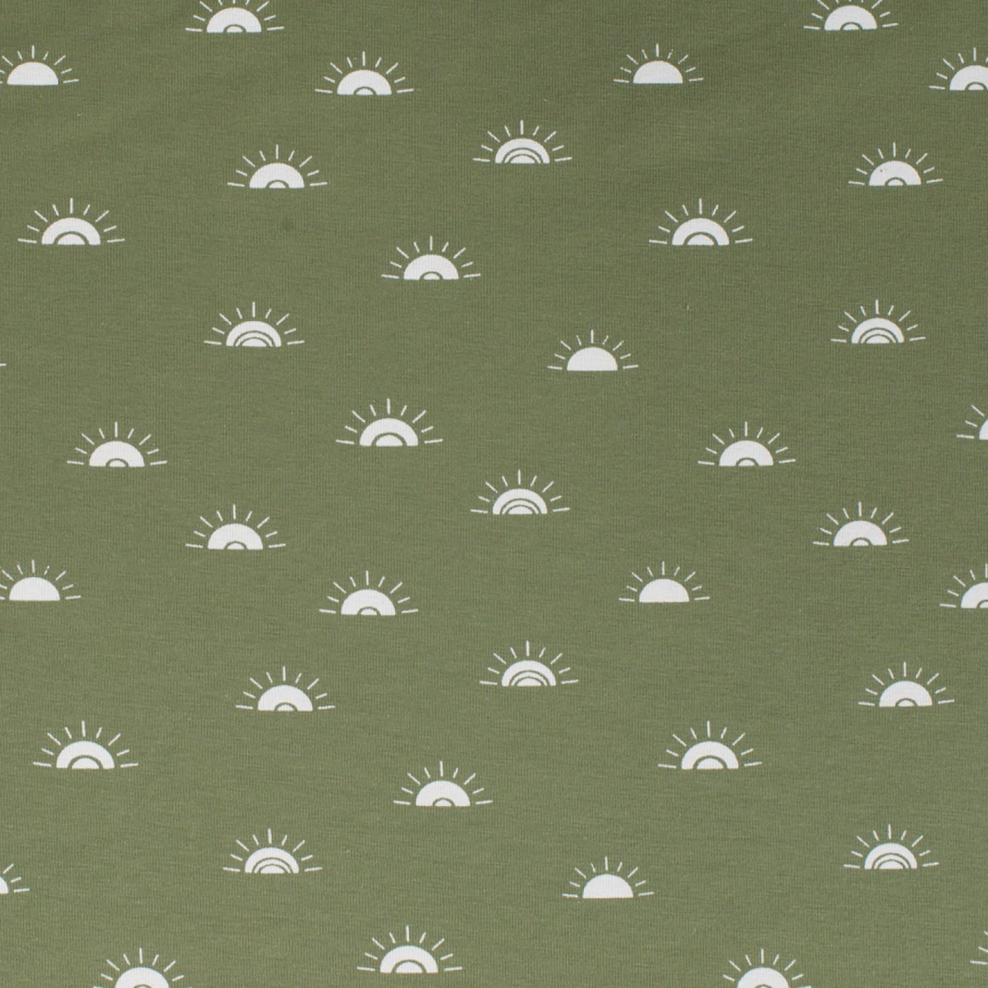 Baumwolljersey "Sunset" in khaki