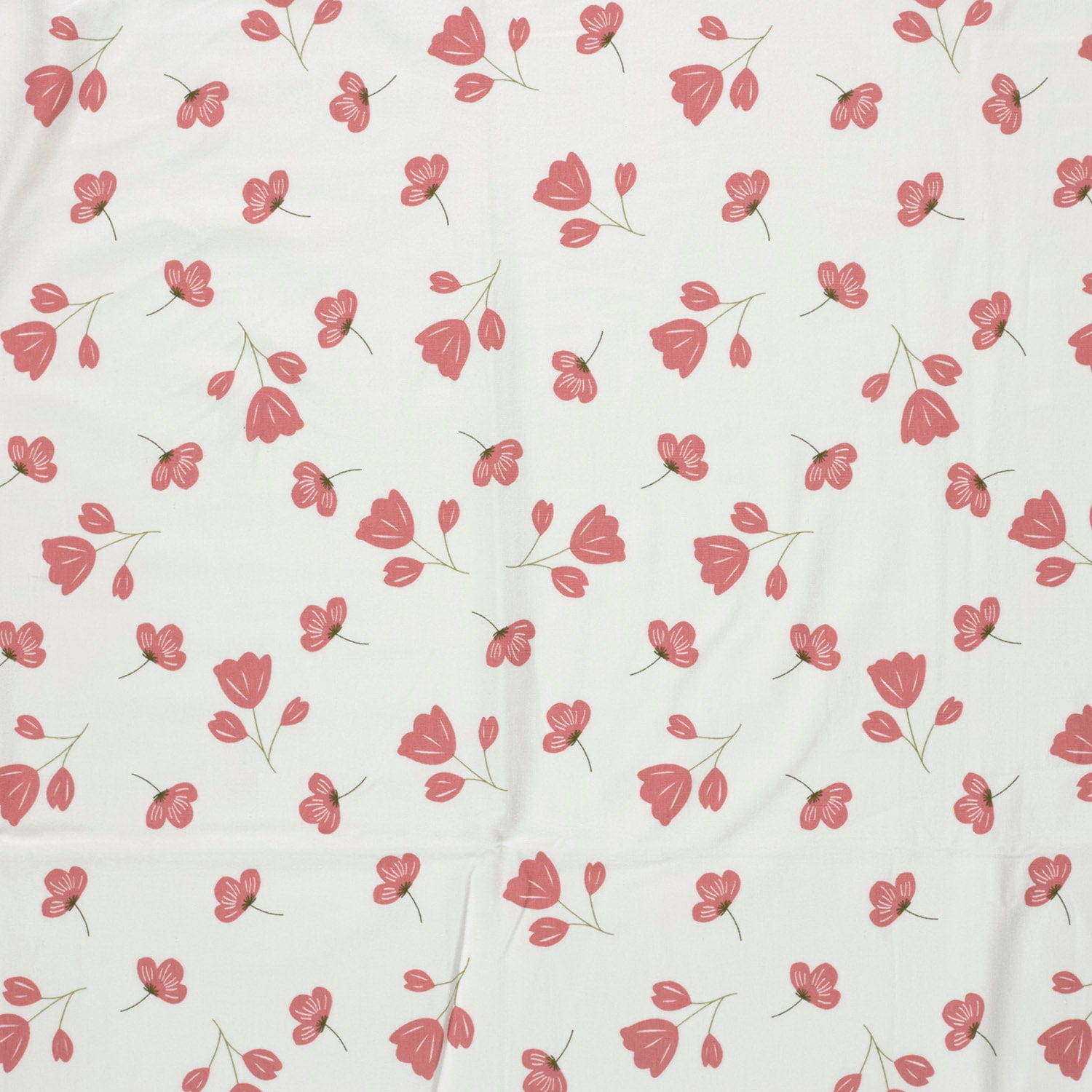 Baumwolljersey mit altrosa Blumen - ecru (N051)