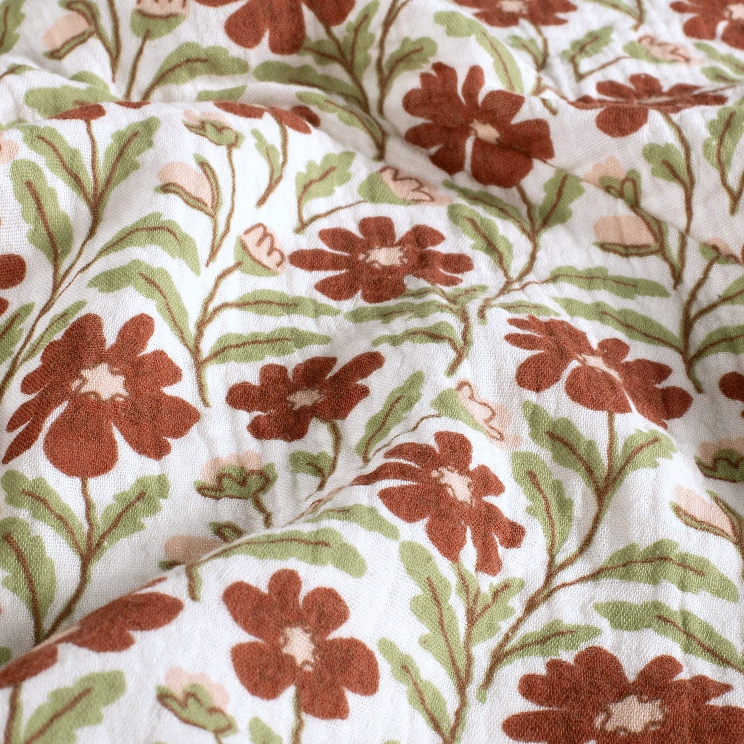 Baumwolle Double Gauze/ Musselin mit Wildblumen - ecru (N051)