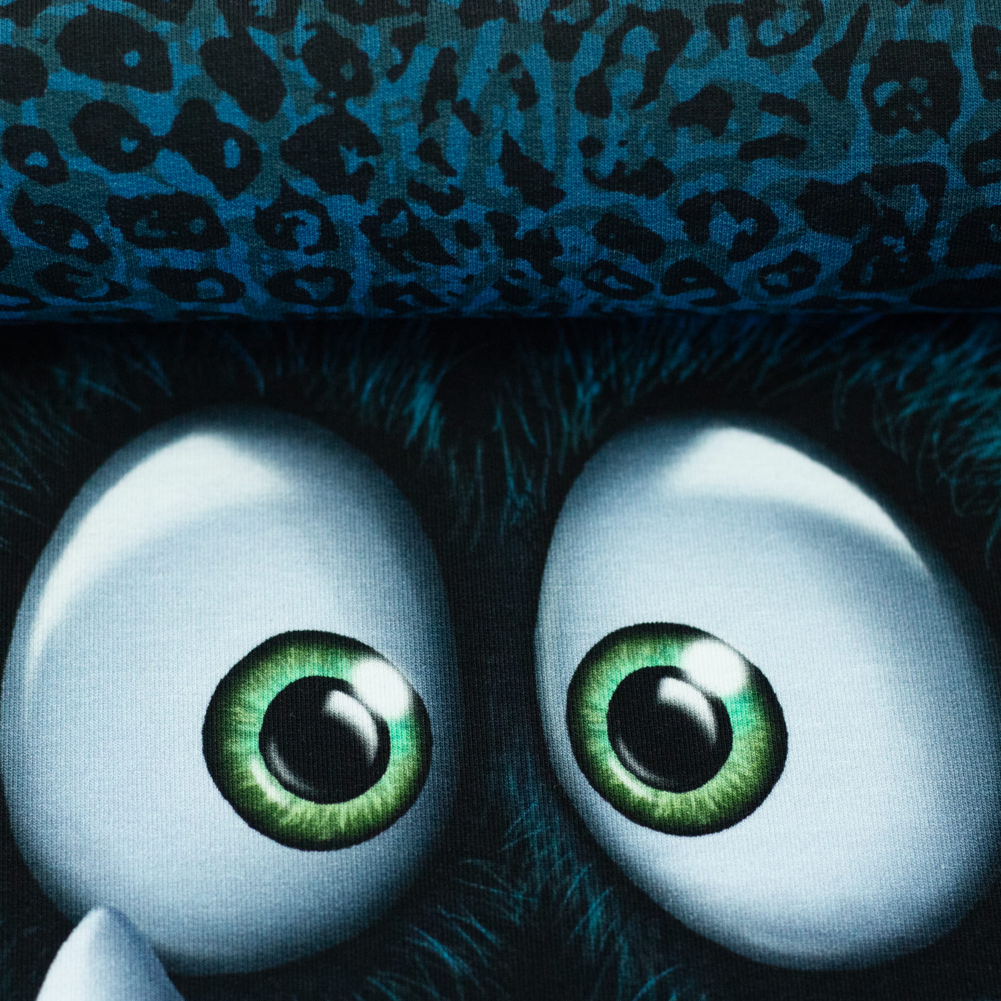 French Terry Panel "Monsta" by Thorsten Berger - petrol